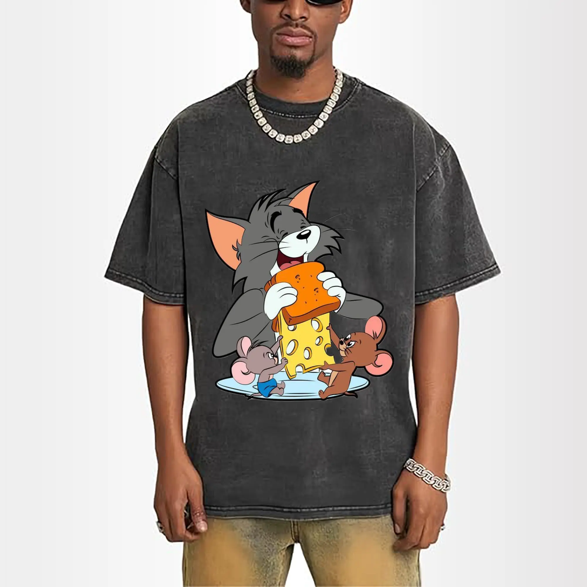 tom and jerry collage t shirt