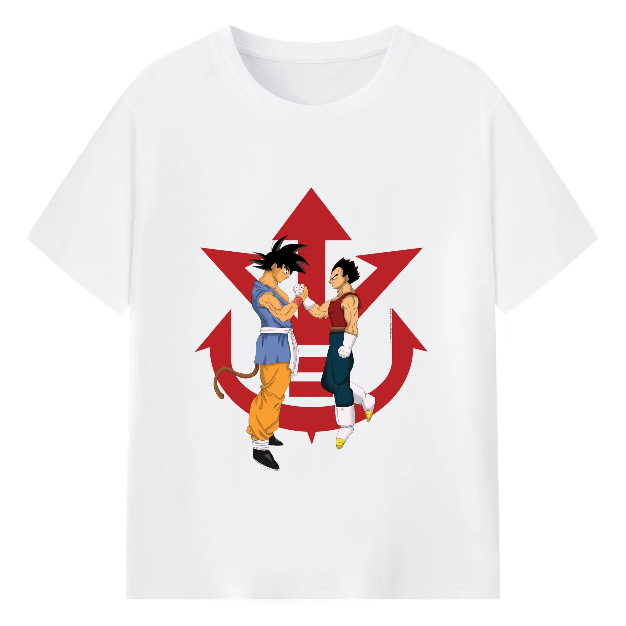 Dragon ball son goku and Vegeta t-shirt​ - 180g Cotton T-Shirt With Front Heat Transfer Print – Soft, Lightweight, Fitted Design – Comfortable Casual Wear For Sports & Everyday Use