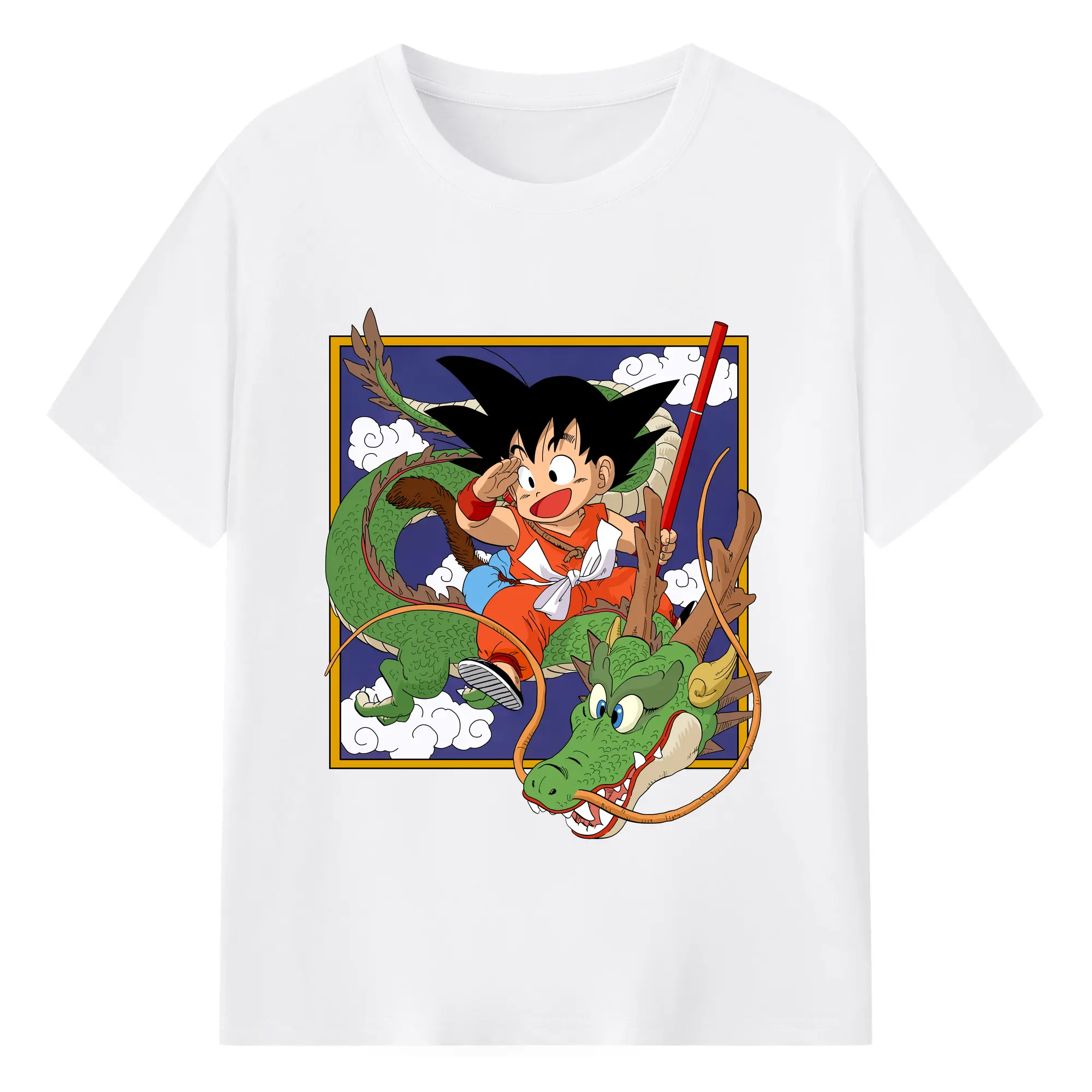 Dragon ball son goku t-shirt​ - 180g Cotton T-Shirt With Front Heat Transfer Print – Soft, Lightweight, Fitted Design – Comfortable Casual Wear For Sports & Everyday Use