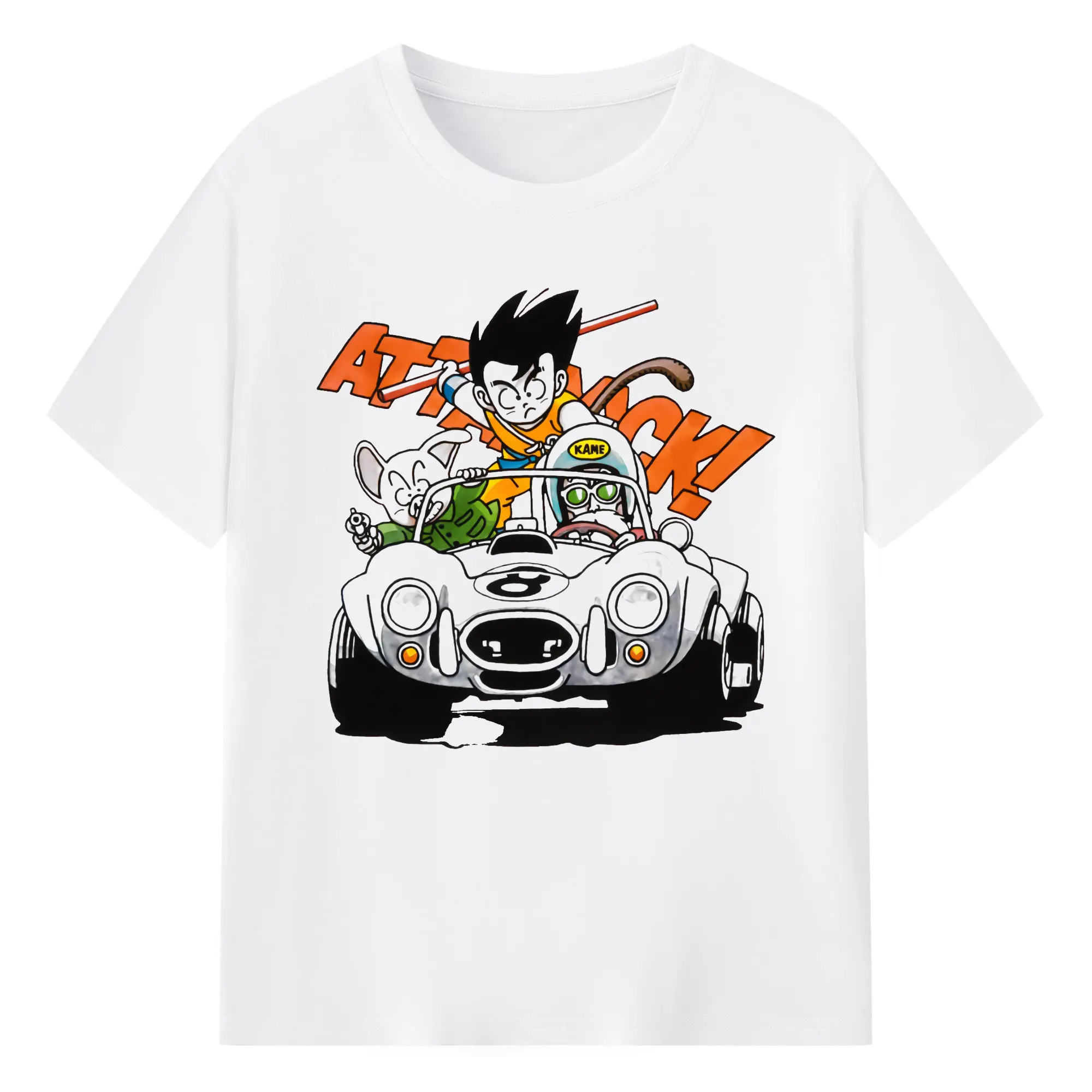 Men&#039;s dragon ball Son Goku graphic shirt - 180g Cotton T-Shirt With Front Heat Transfer Print – Soft, Lightweight, Fitted Design – Comfortable Casual Wear For Sports & Everyday Use