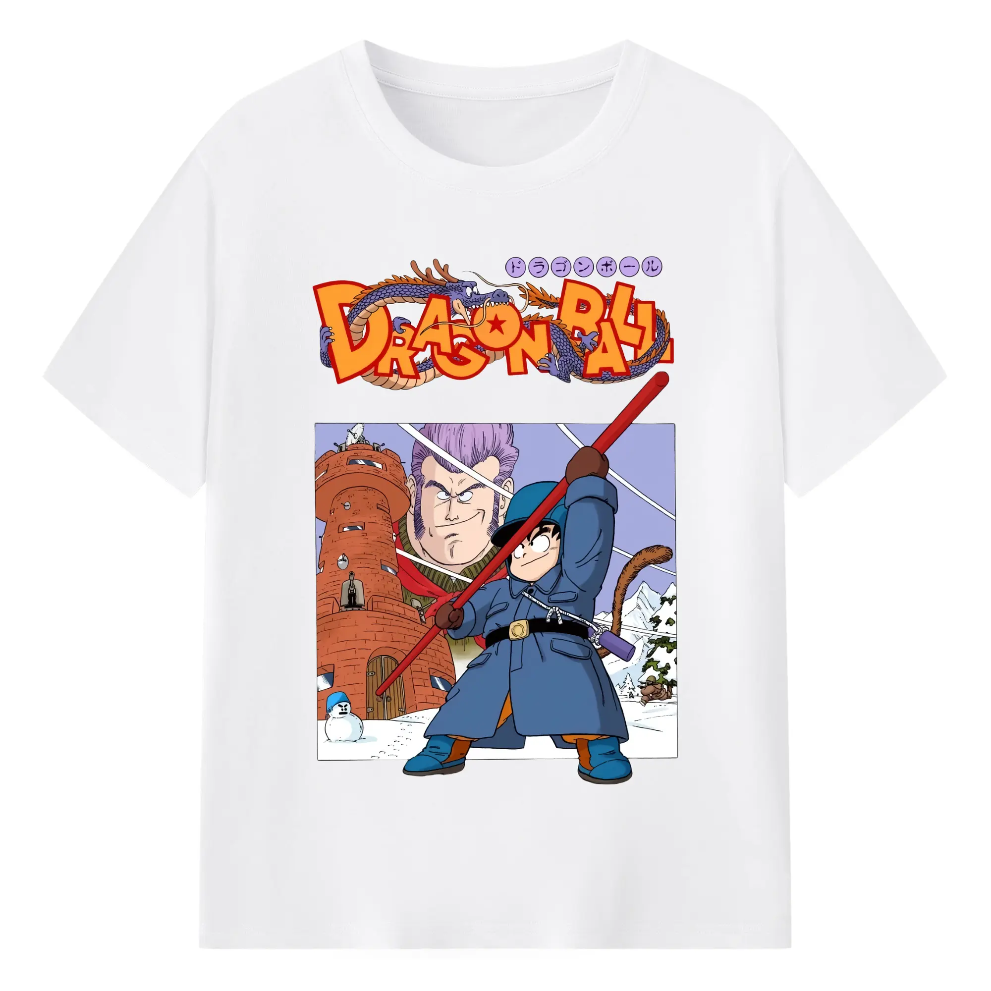 Youth dragon ball z Son Goku t-shirt​ - 180g Cotton T-Shirt With Front Heat Transfer Print – Soft, Lightweight, Fitted Design – Comfortable Casual Wear For Sports & Everyday Use