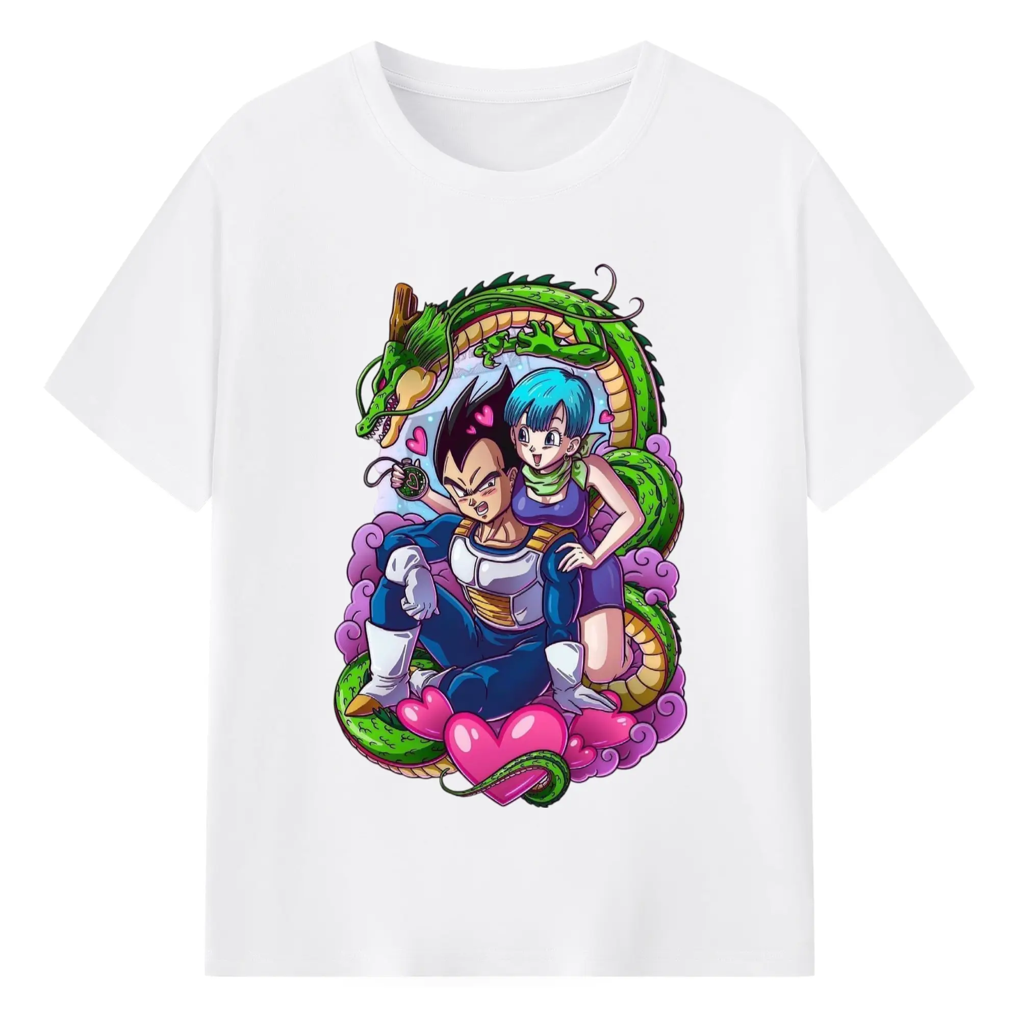 Dragon ball Vegeta graphic shirt​ - 180g Cotton T-Shirt With Front Heat Transfer Print – Soft, Lightweight, Fitted Design – Comfortable Casual Wear For Sports & Everyday Use