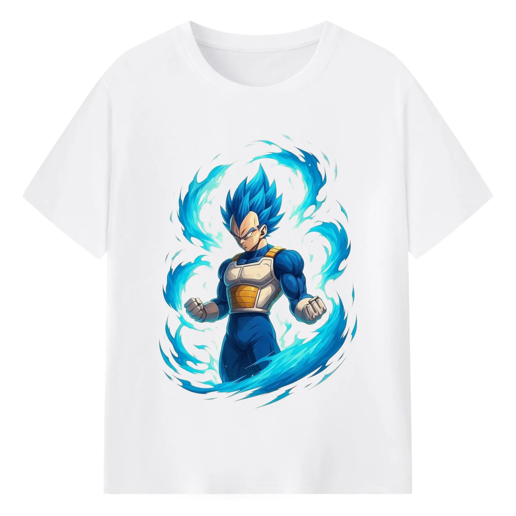 Men's dragon ball Vegeta shirt​ - 180g Cotton T-Shirt With Front Heat Transfer Print – Soft, Lightweight, Fitted Design – Comfortable Casual Wear For Sports & Everyday Use