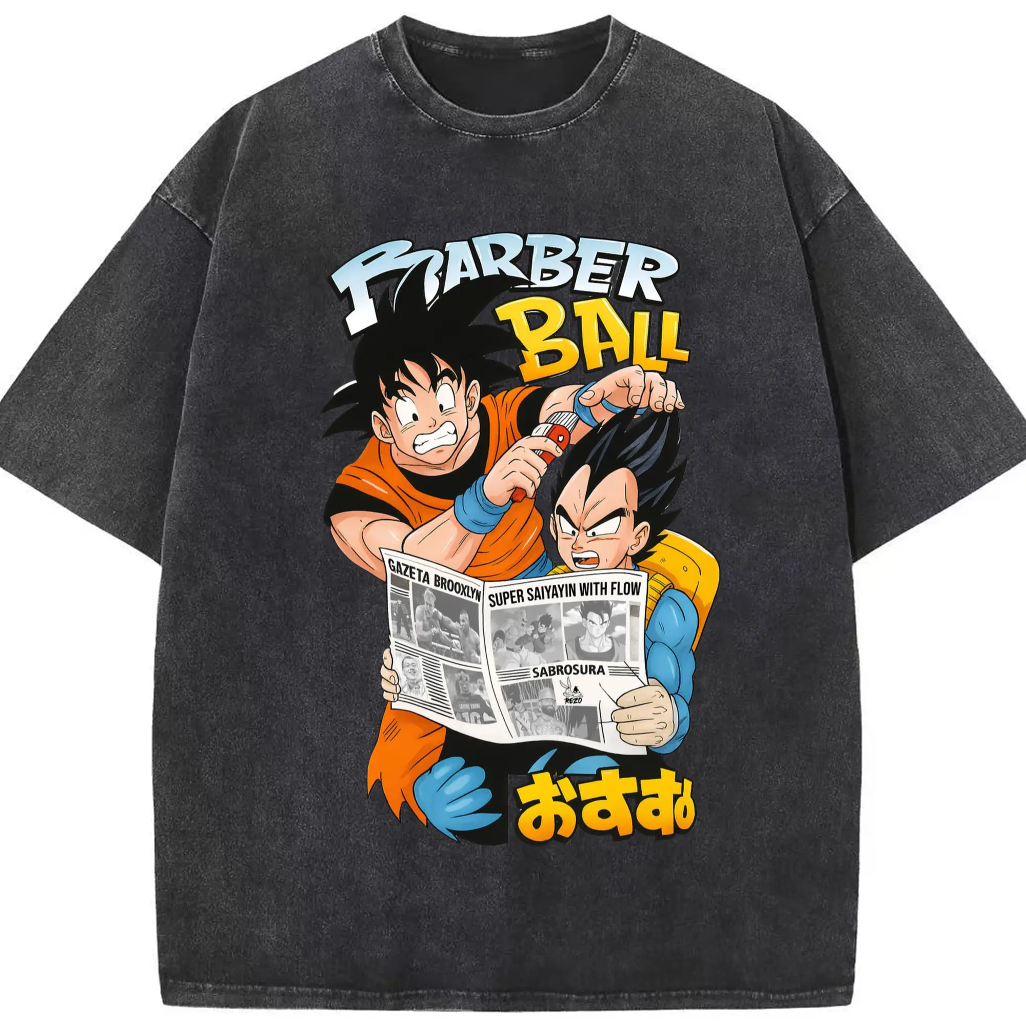 Dragon ball super vegeta and son goku shirt​ - Washed Vintage Look 230g Cotton Oversized T-Shirt With Front Heat Transfer Print – Soft, Lightweight, Stylish Fit – Comfortable Casual Wear For Sports & Everyday Use