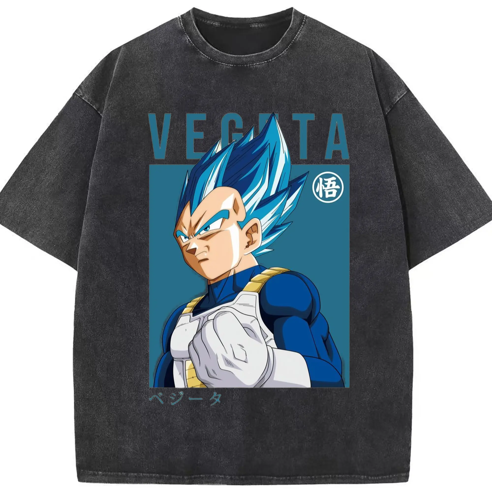 Dragon ball z vegeta shirt - Washed Vintage Look 230g Cotton Oversized T-Shirt With Front Heat Transfer Print – Soft, Lightweight, Stylish Fit – Comfortable Casual Wear For Sports & Everyday Use