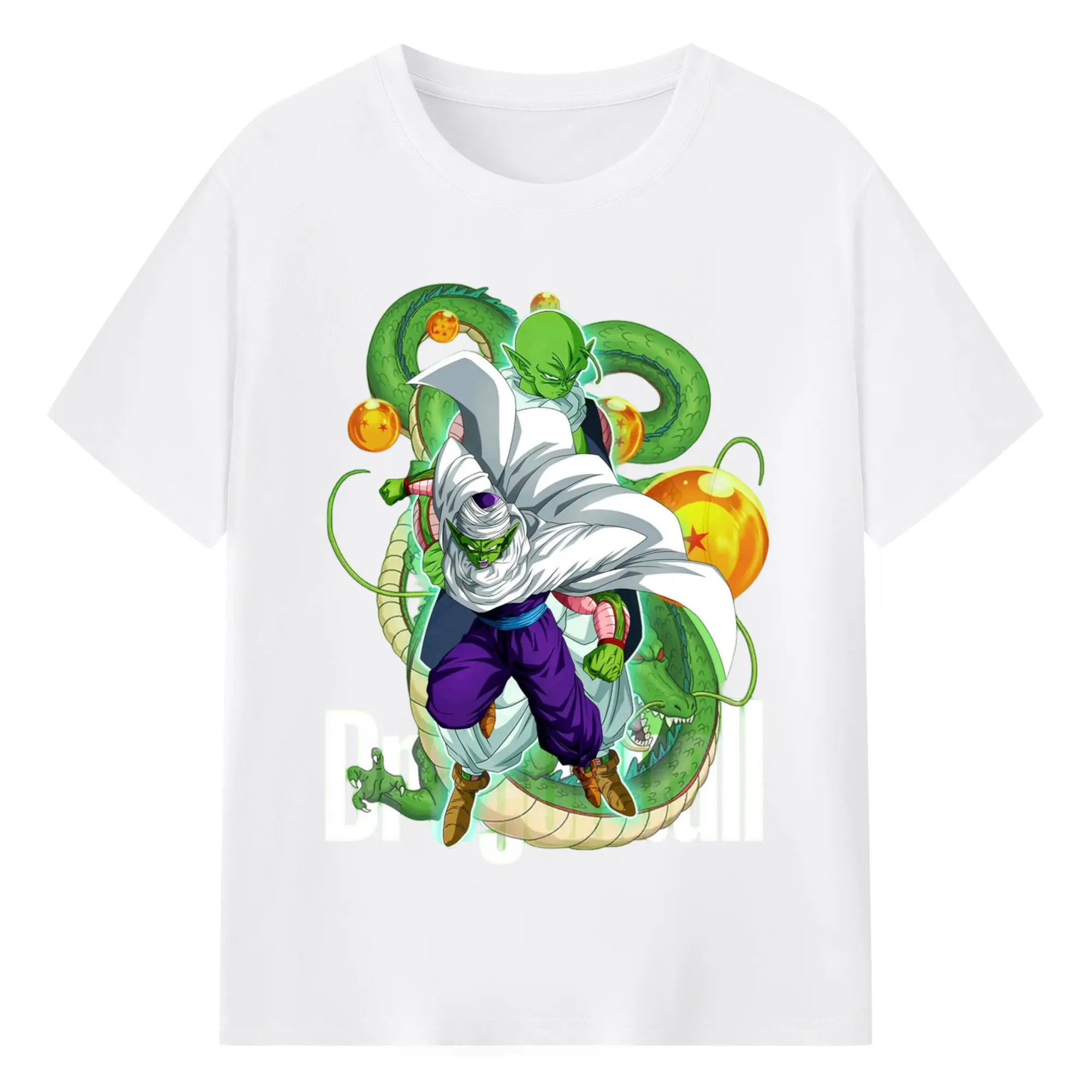 Dragon ball Piccolo graphic shirt​ - 180g Cotton T-Shirt With Front Heat Transfer Print – Soft, Lightweight, Fitted Design – Comfortable Casual Wear For Sports & Everyday Use
