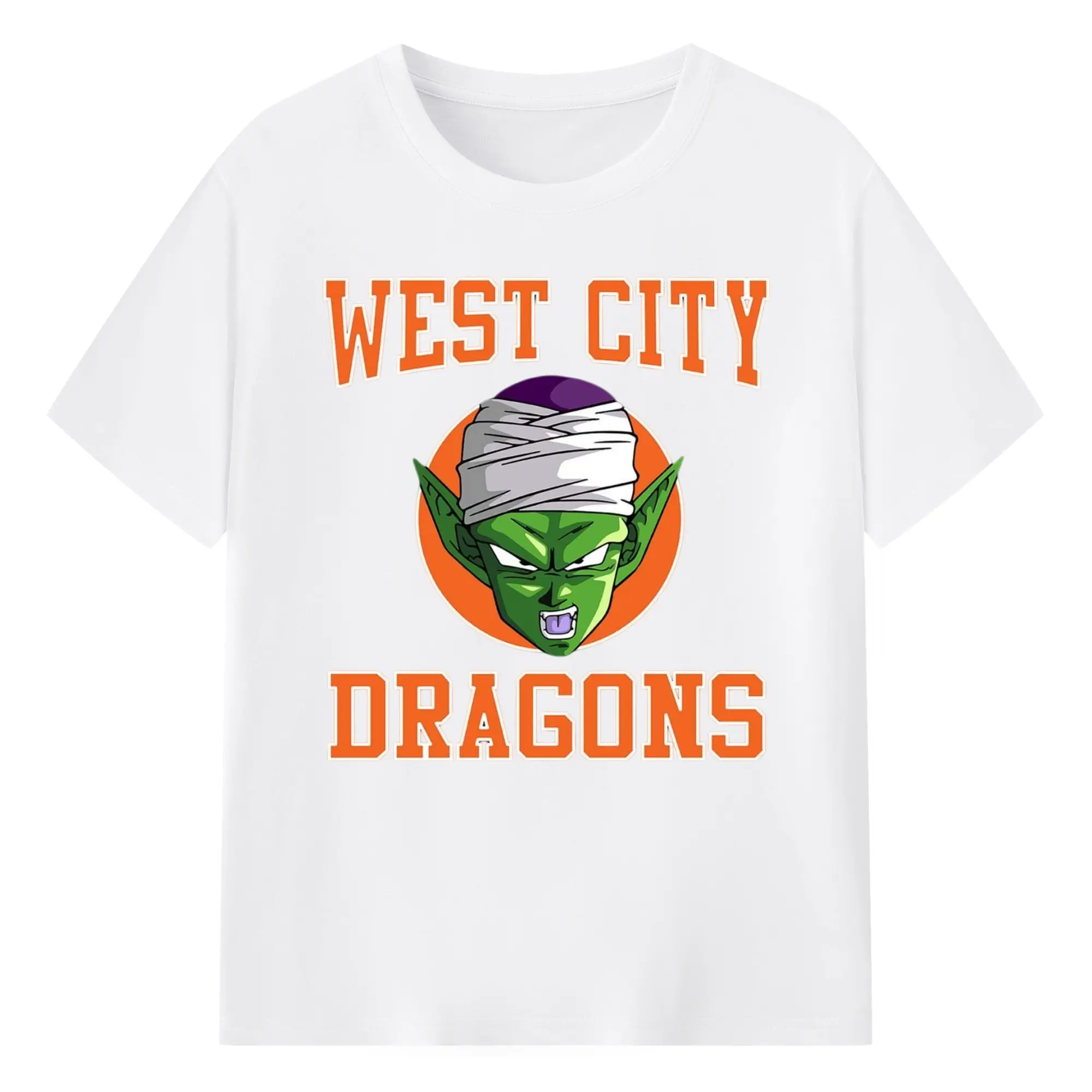 Dragon ball z piccolo face t shirt - 180g Cotton T-Shirt With Front Heat Transfer Print – Soft, Lightweight, Fitted Design – Comfortable Casual Wear For Sports & Everyday Use