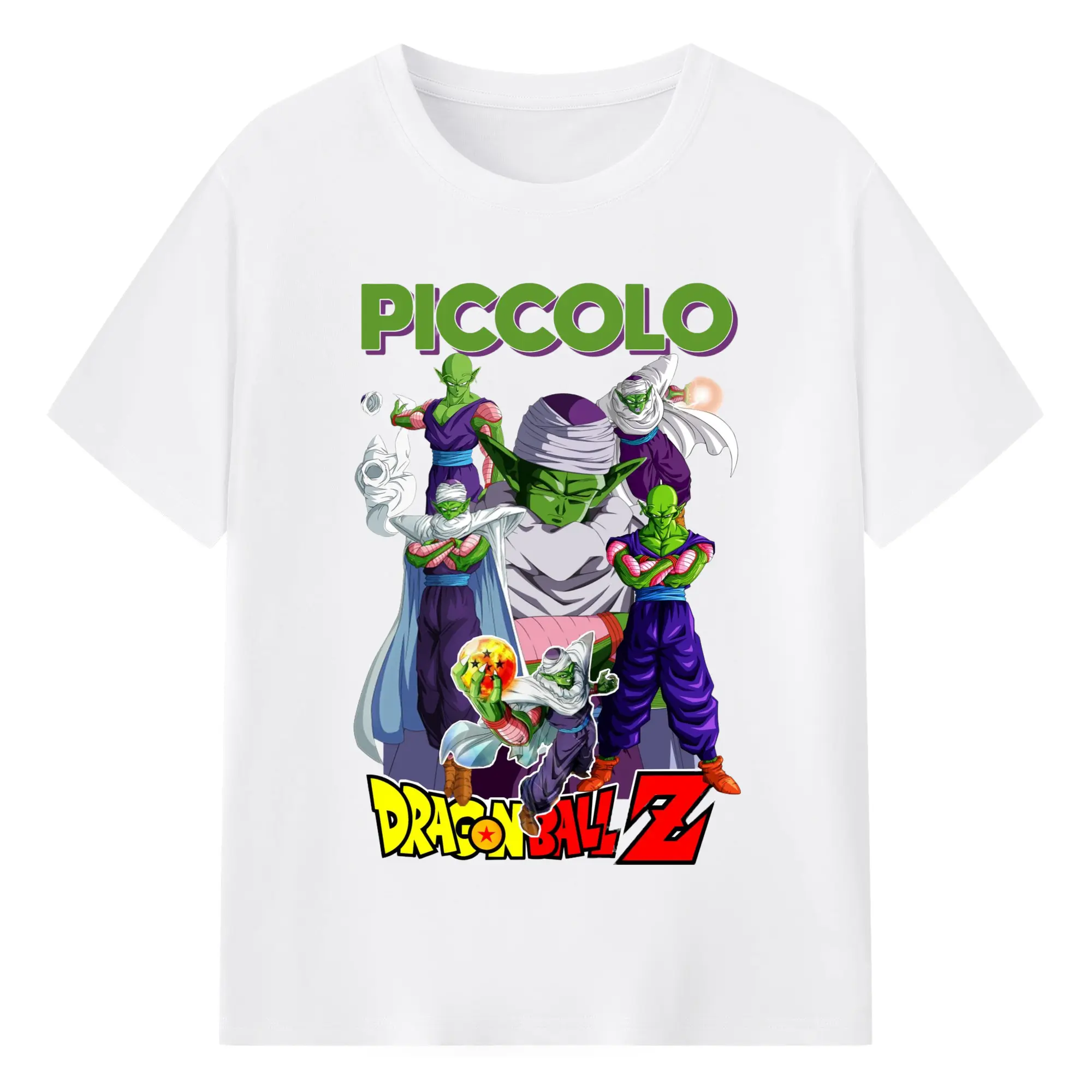 Dragon Ball Z Retro Piccolo T-Shirt - 180g Cotton T-Shirt With Front Heat Transfer Print – Soft, Lightweight, Fitted Design – Comfortable Casual Wear For Sports & Everyday Use