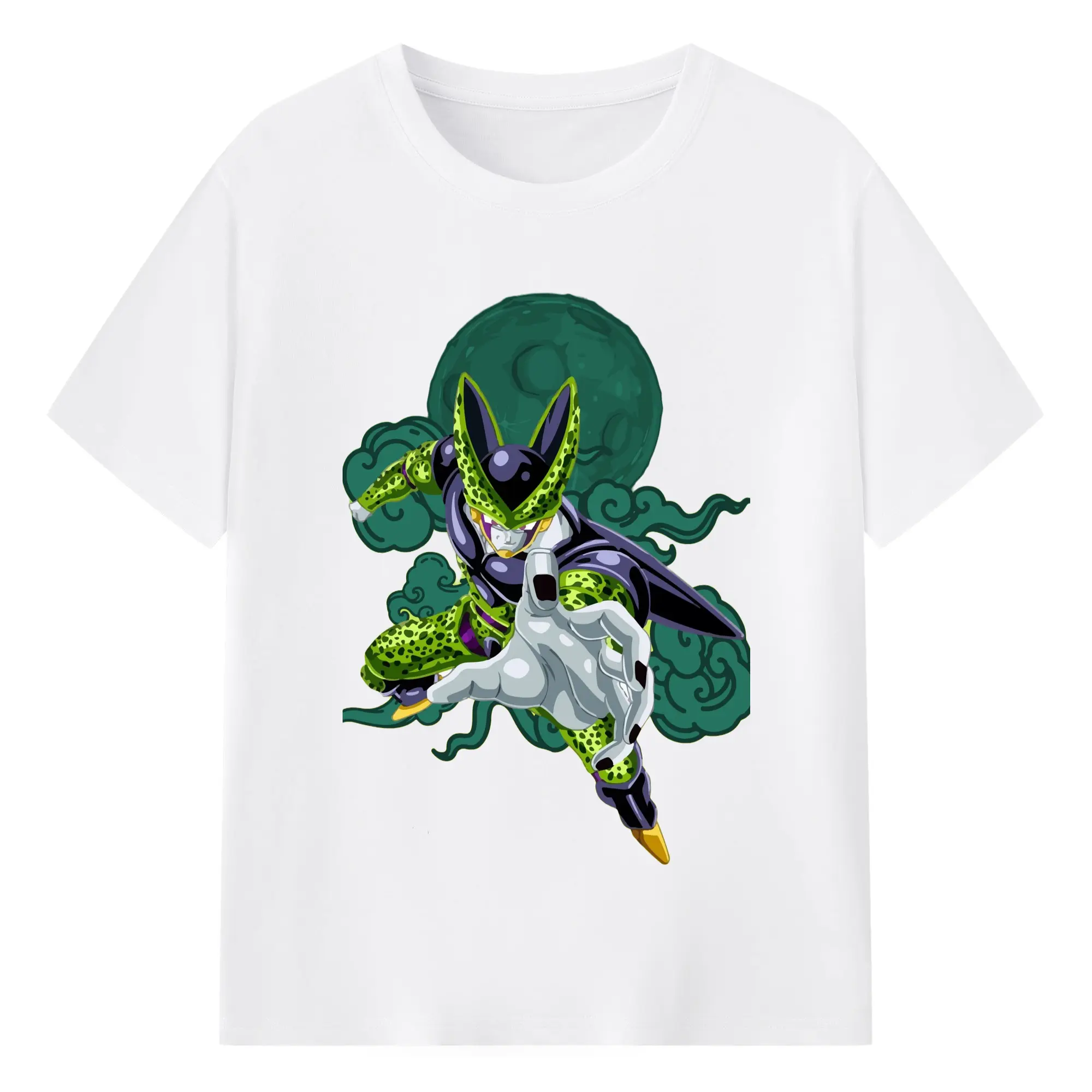 Dragon Ball Cell T Shirt - 180g Cotton T-Shirt With Front Heat Transfer Print – Soft, Lightweight, Fitted Design – Comfortable Casual Wear For Sports & Everyday Use