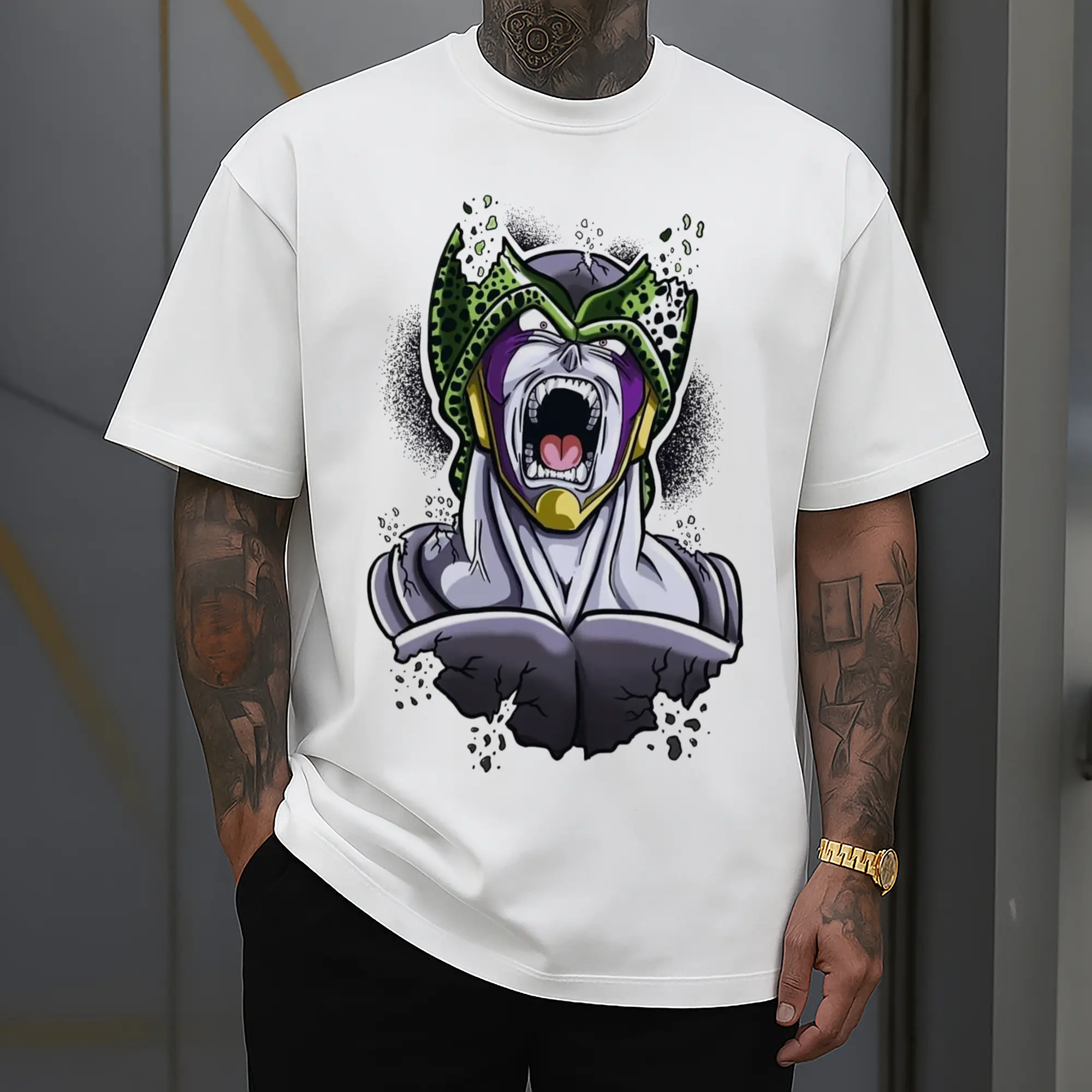 dragon ball z cell face shirt