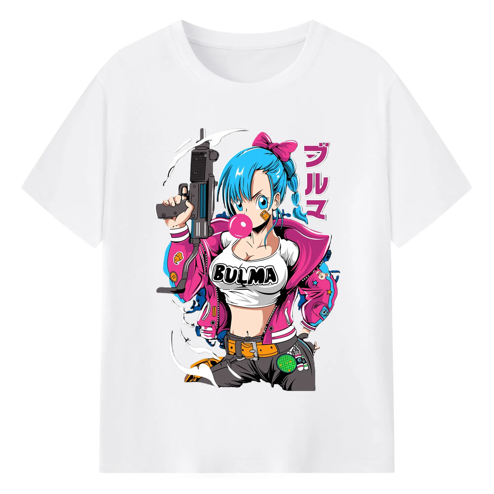Dragon ball bulma graphic tee - 180g Cotton T-Shirt With Front Heat Transfer Print – Soft, Lightweight, Fitted Design – Comfortable Casual Wear For Sports & Everyday Use