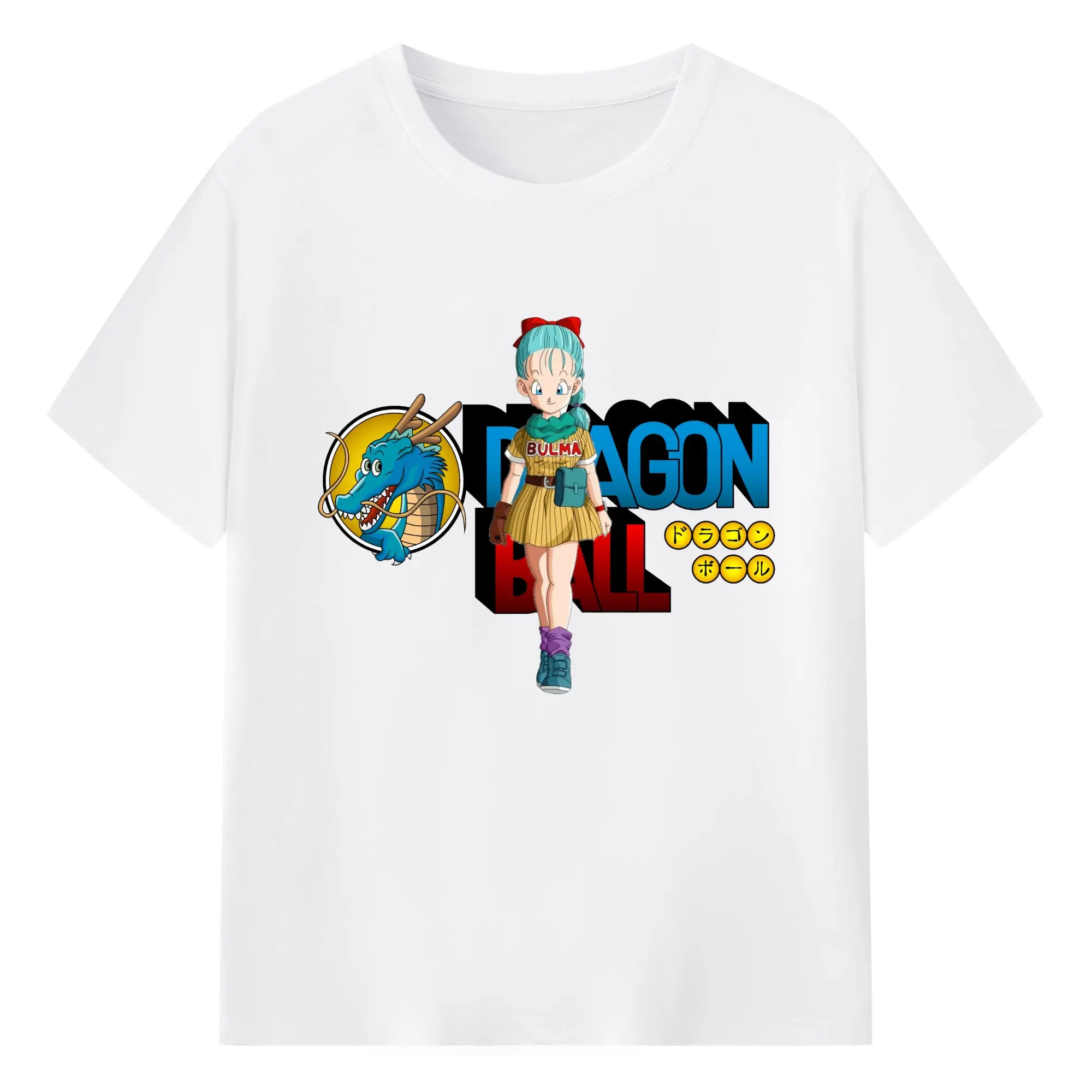Dragon ball bulma graphic t-shirt - 180g Cotton T-Shirt With Front Heat Transfer Print – Soft, Lightweight, Fitted Design – Comfortable Casual Wear For Sports & Everyday Use
