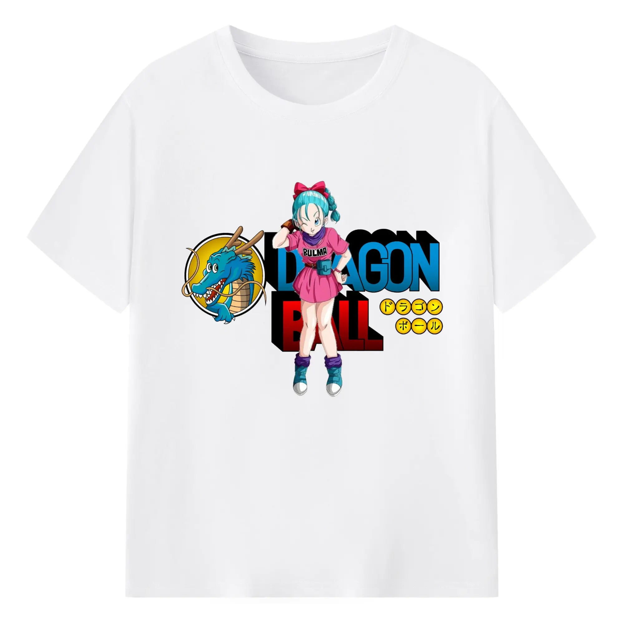 Dragon Ball Bulma T-Shirt - 180g Cotton T-Shirt With Front Heat Transfer Print – Soft, Lightweight, Fitted Design – Comfortable Casual Wear For Sports & Everyday Use