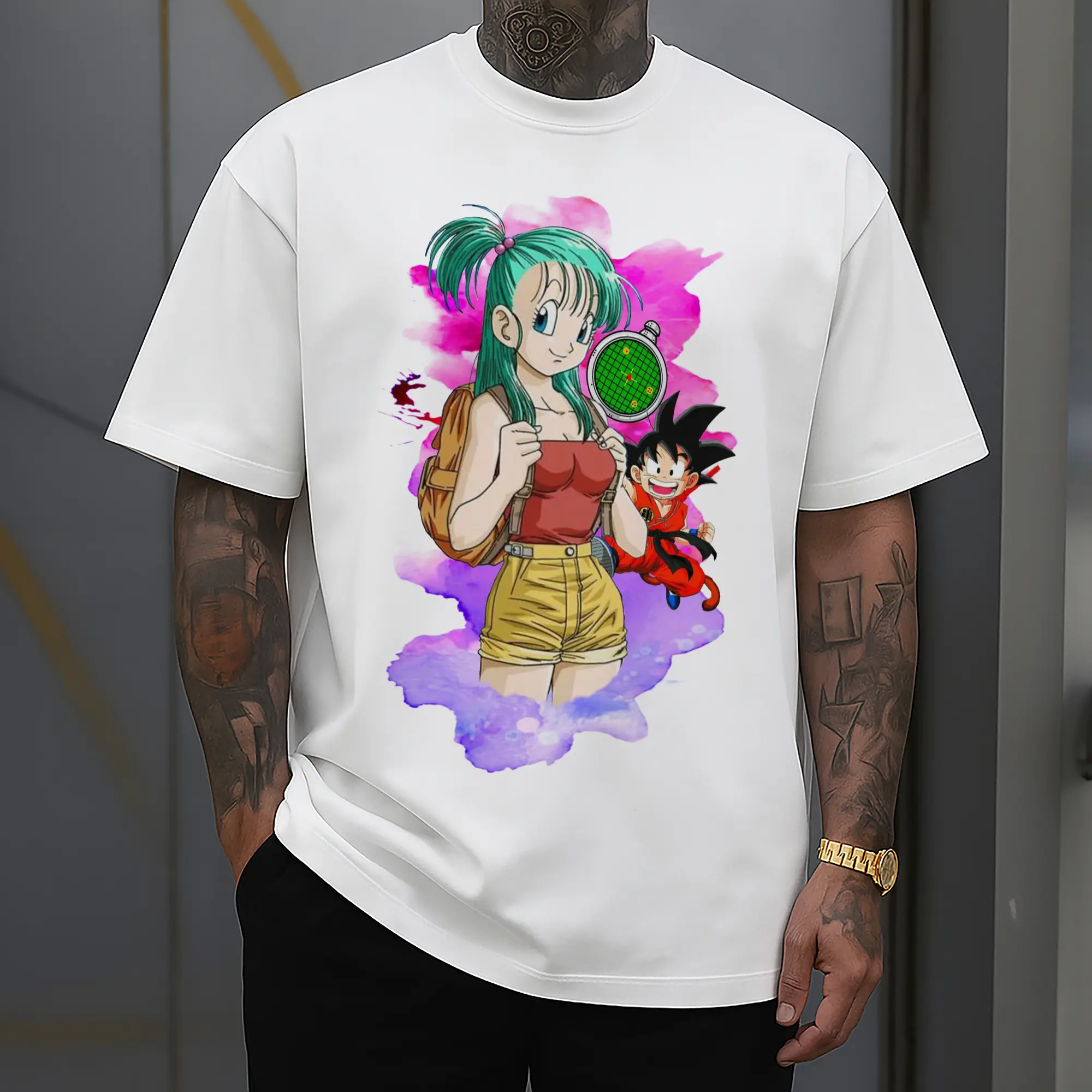 dragon ball bulma cartoon graphic t-shirt