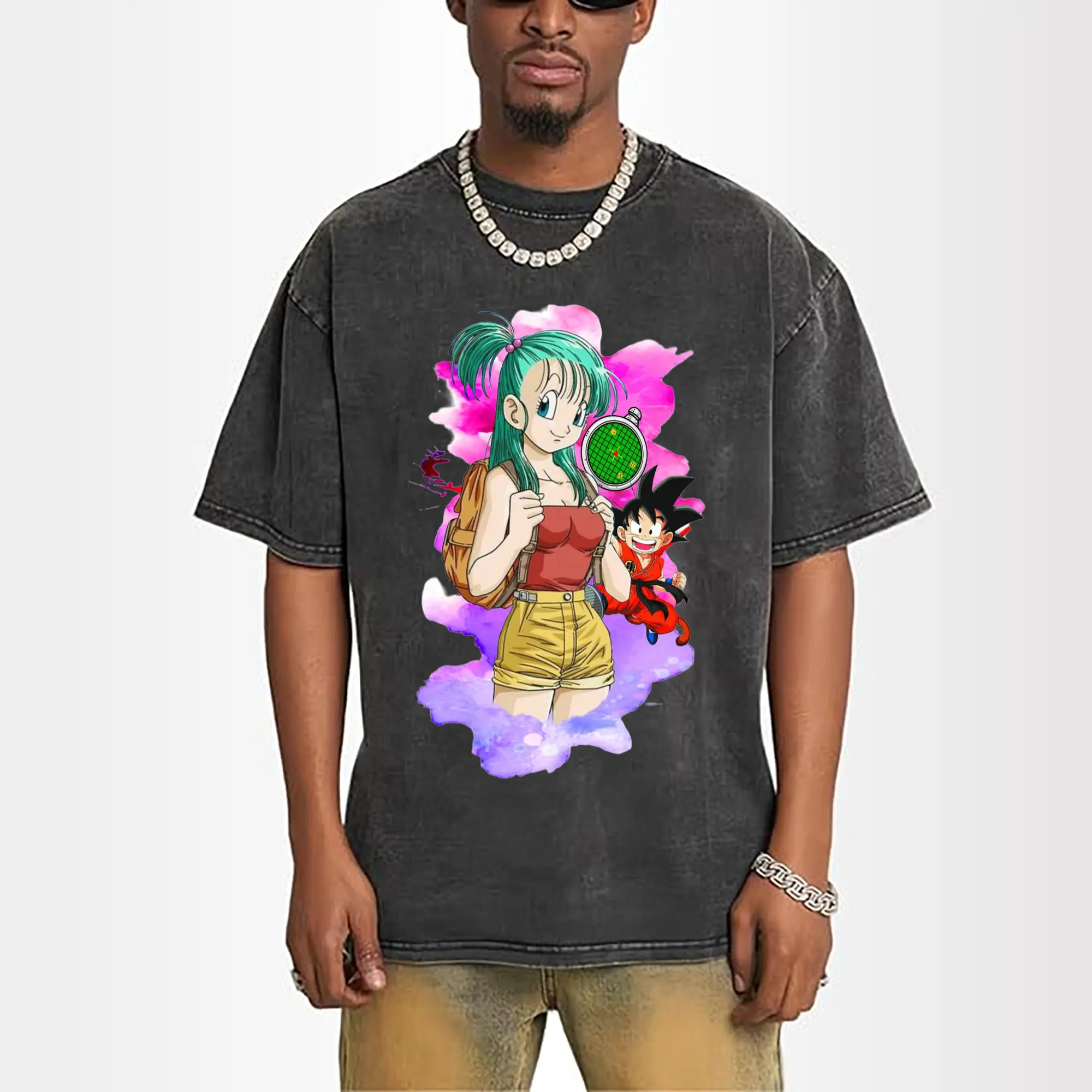 dragon ball bulma cartoon graphic t-shirt