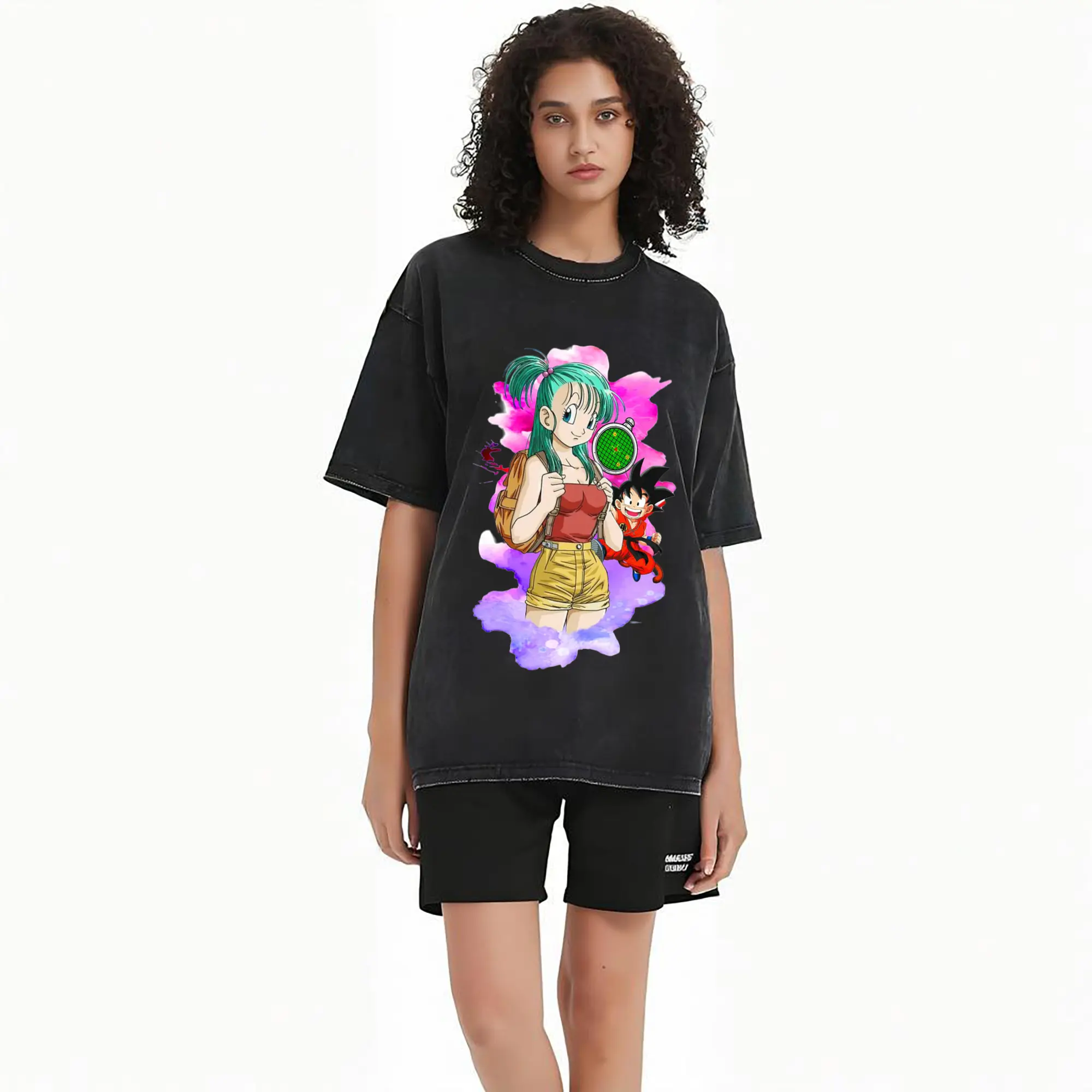 dragon ball bulma cartoon graphic t-shirt