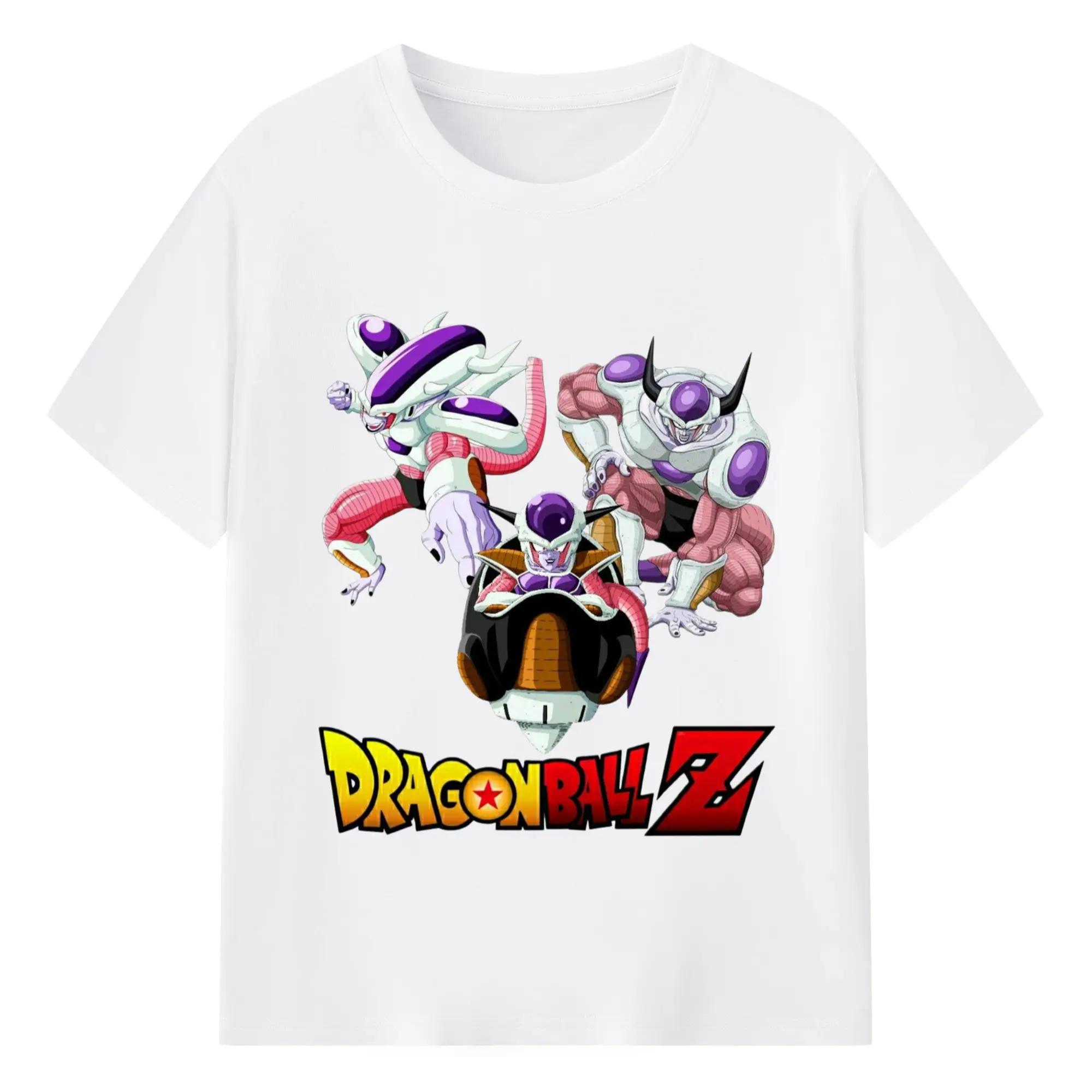 Dragon Ball Freeza collage t-shirt - 180g Cotton T-Shirt With Front Heat Transfer Print – Soft, Lightweight, Fitted Design – Comfortable Casual Wear For Sports & Everyday Use