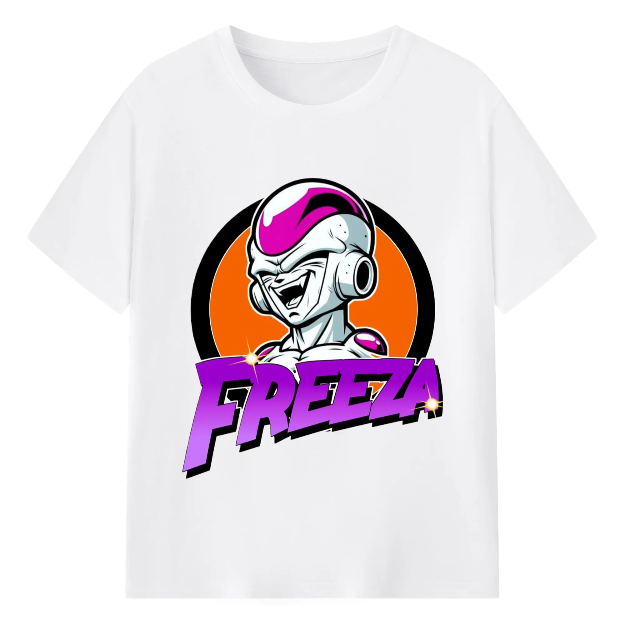Dragon Ball Freeza face Tee - 180g Cotton T-Shirt With Front Heat Transfer Print – Soft, Lightweight, Fitted Design – Comfortable Casual Wear For Sports & Everyday Use
