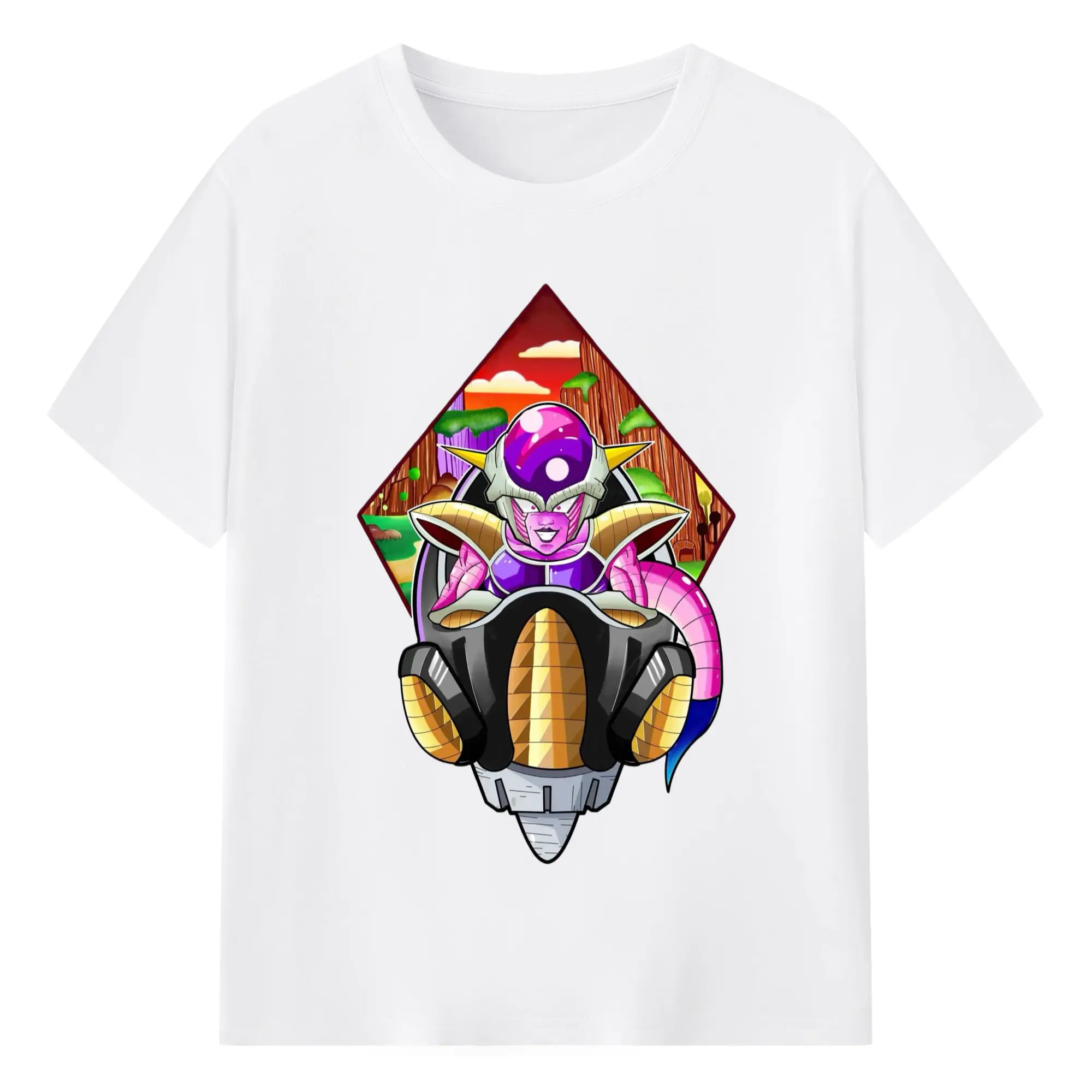 Men's Dragon Ball Freeza  t-shirt - 180g Cotton T-Shirt With Front Heat Transfer Print – Soft, Lightweight, Fitted Design – Comfortable Casual Wear For Sports & Everyday Use
