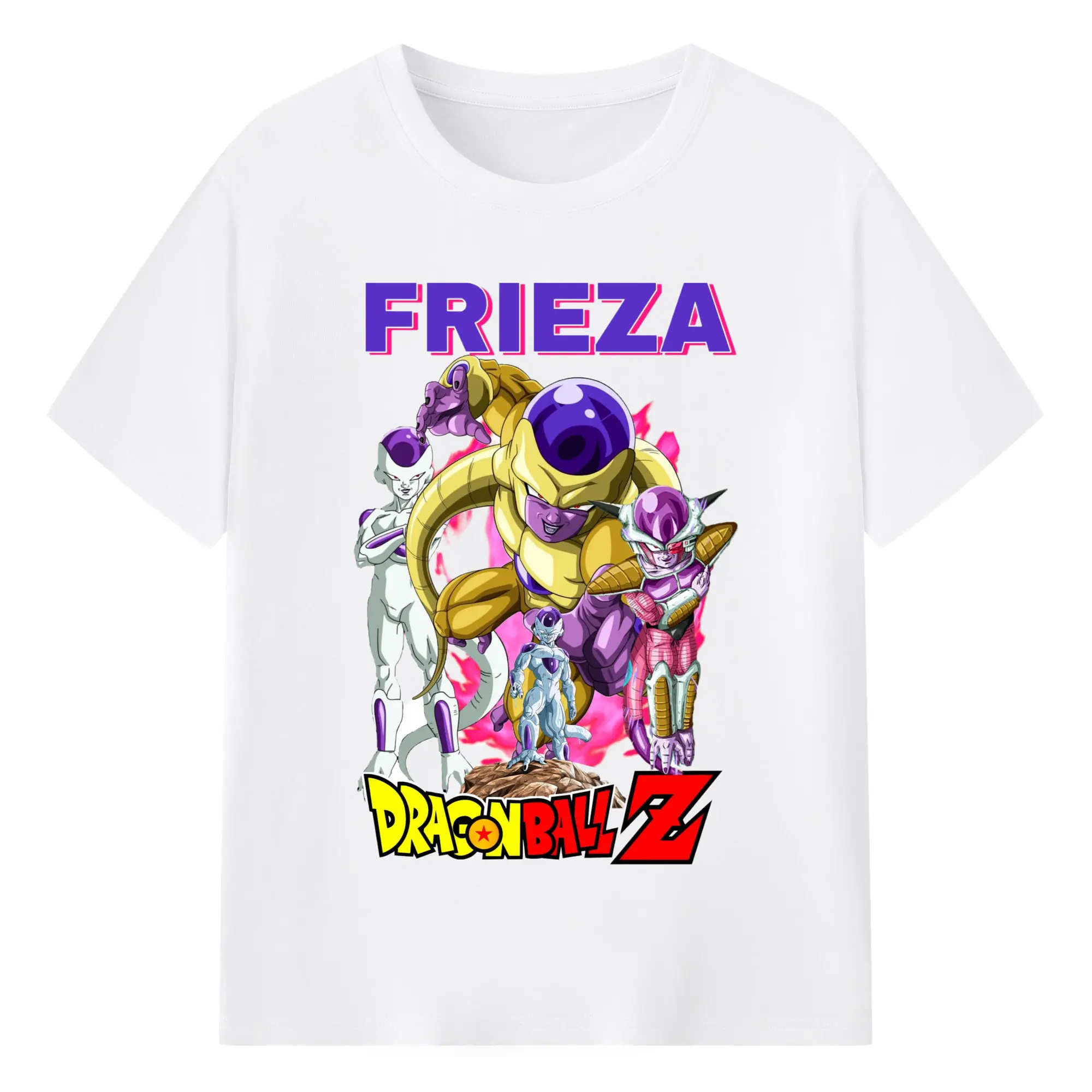 Vintage Dragon Ball Freeza T-Shirt - 180g Cotton T-Shirt With Front Heat Transfer Print – Soft, Lightweight, Fitted Design – Comfortable Casual Wear For Sports & Everyday Use