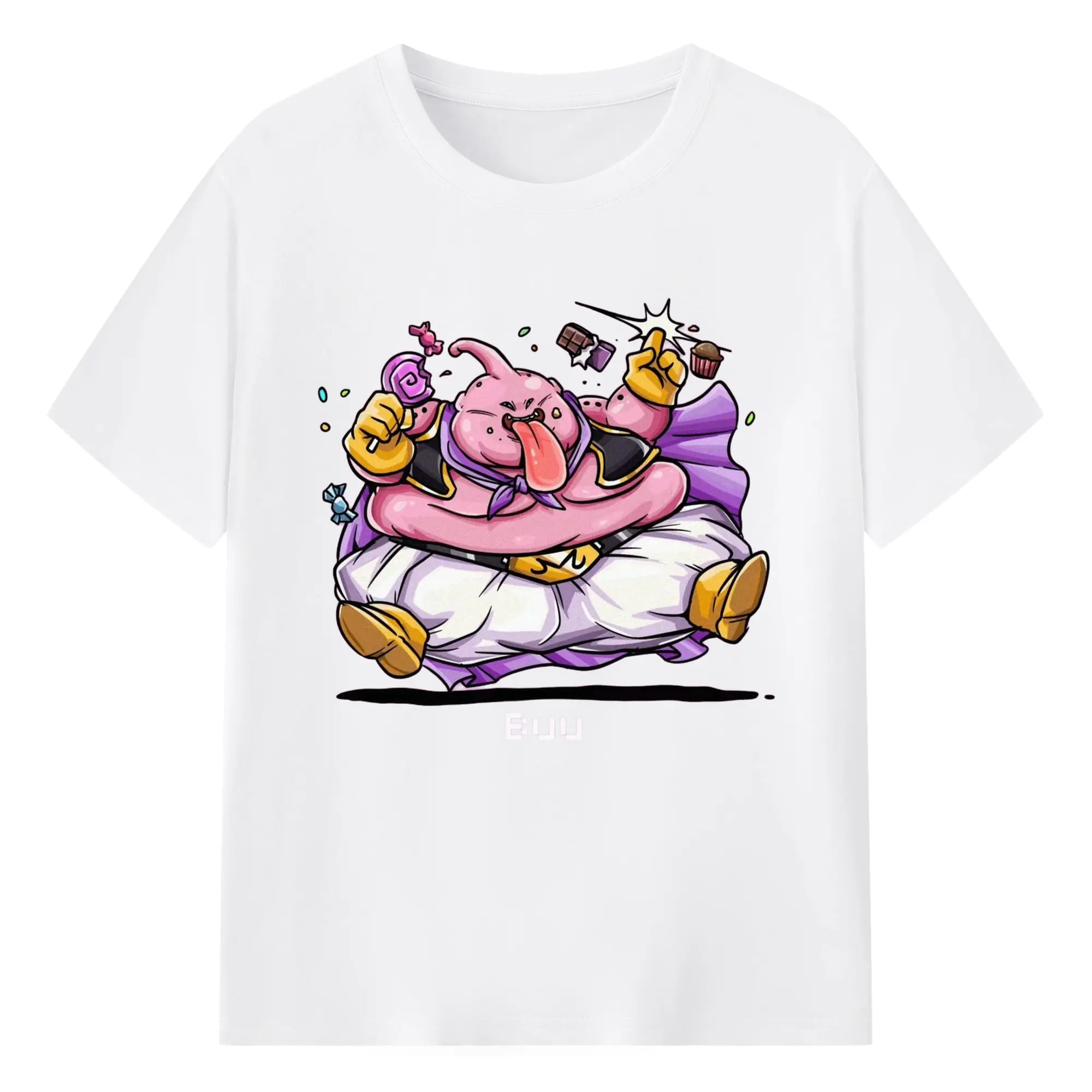 Dragon Ball Master Buu cartoon T-Shirt - 180g Cotton T-Shirt With Front Heat Transfer Print – Soft, Lightweight, Fitted Design – Comfortable Casual Wear For Sports & Everyday Use