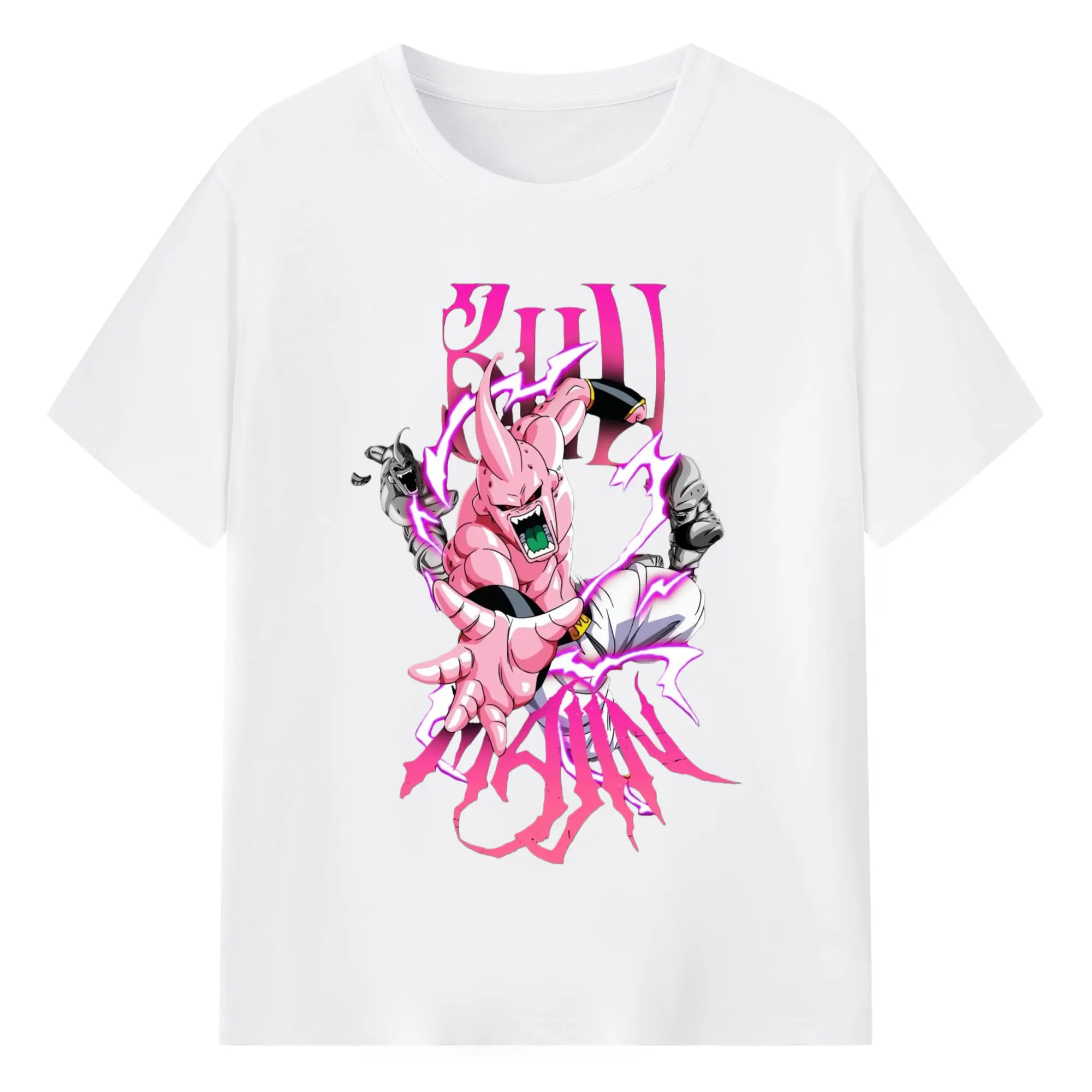 Dragon Ball Master Buu graphic Tee - 180g Cotton T-Shirt With Front Heat Transfer Print – Soft, Lightweight, Fitted Design – Comfortable Casual Wear For Sports & Everyday Use
