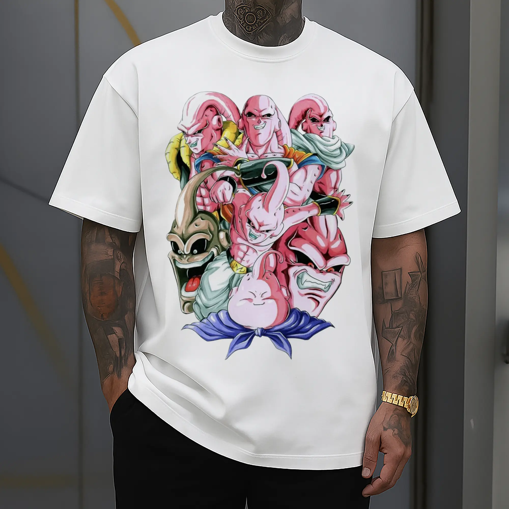 Dragon Ball Master Buu collage graphic T-Shirt