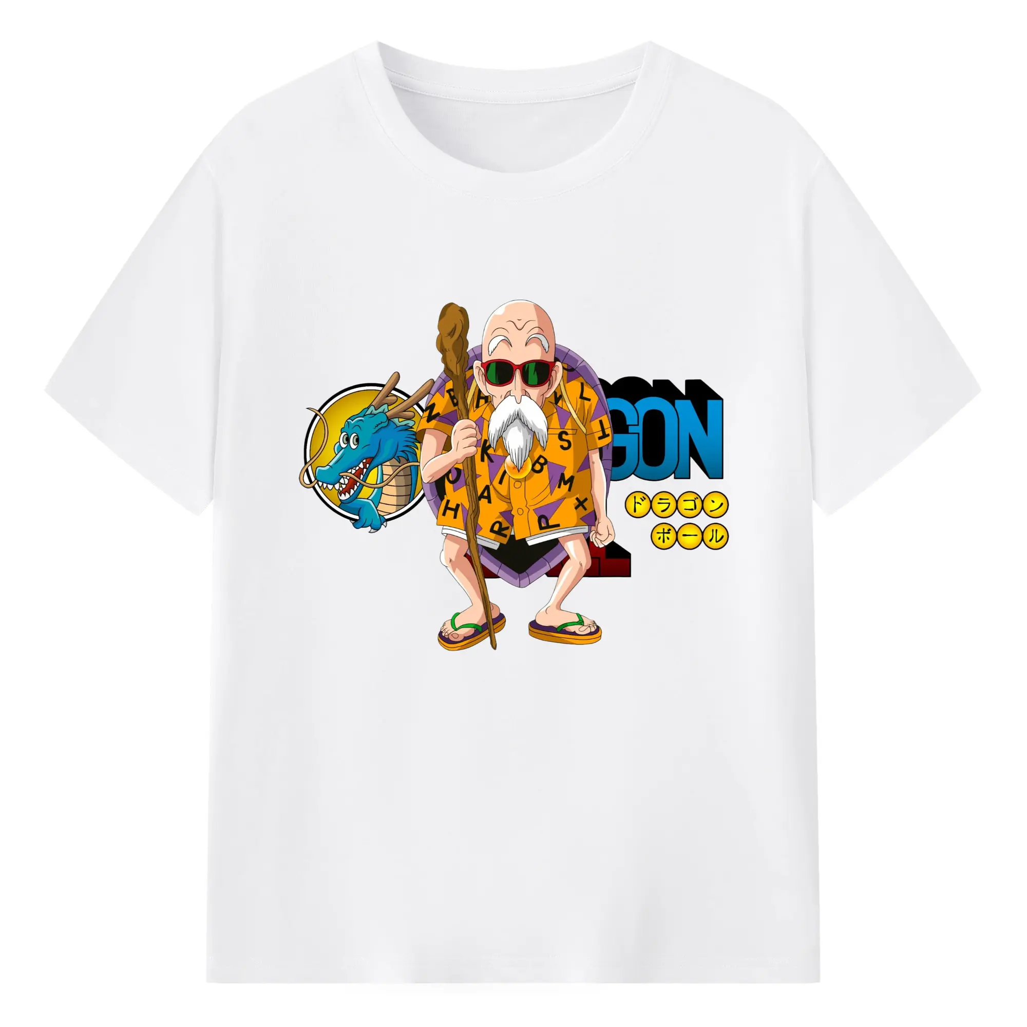 Dragon Ball Master Roshi graphic Tee - 180g Cotton T-Shirt With Front Heat Transfer Print – Soft, Lightweight, Fitted Design – Comfortable Casual Wear For Sports & Everyday Use