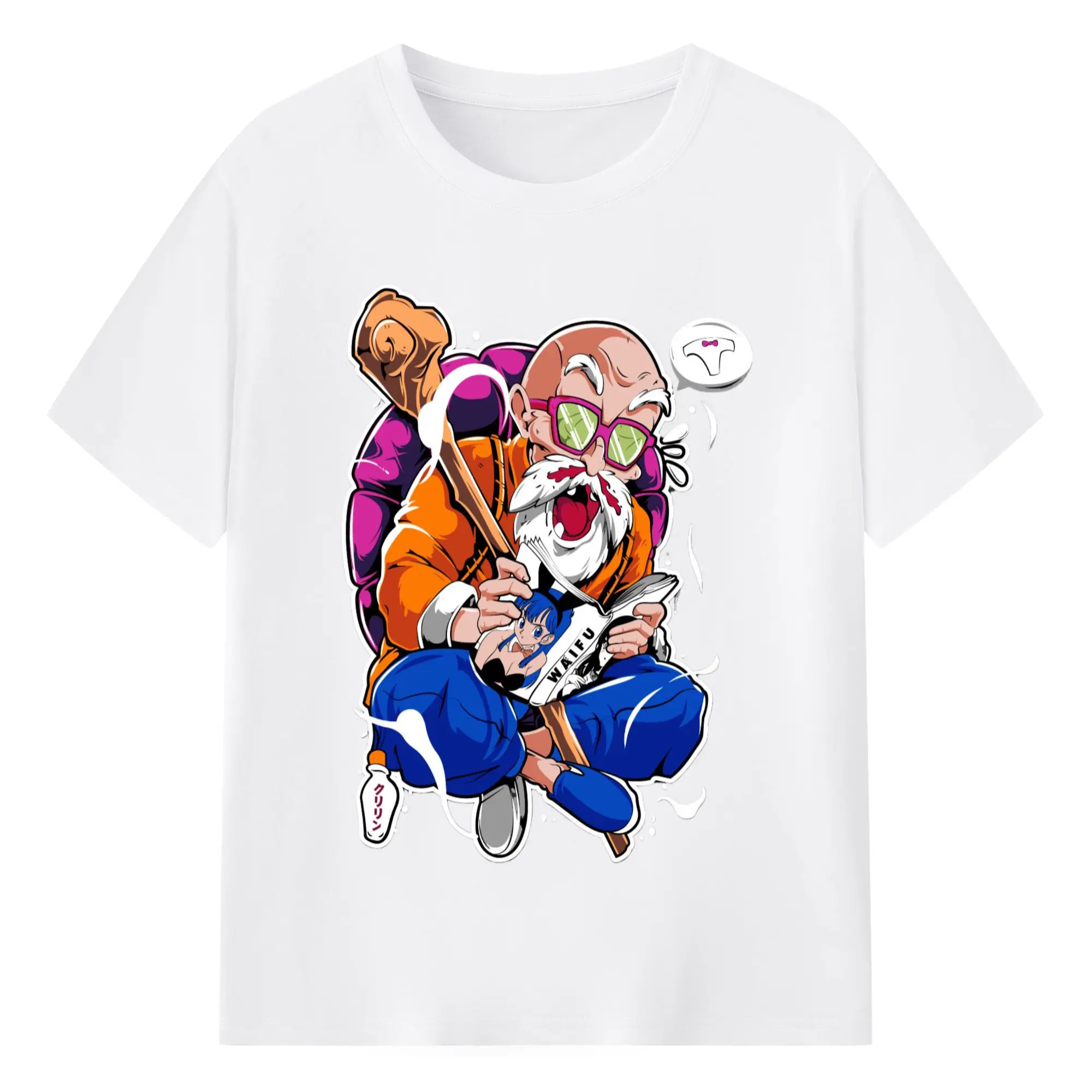 Dragon Ball Master Roshi T-Shirt - 180g Cotton T-Shirt With Front Heat Transfer Print – Soft, Lightweight, Fitted Design – Comfortable Casual Wear For Sports & Everyday Use