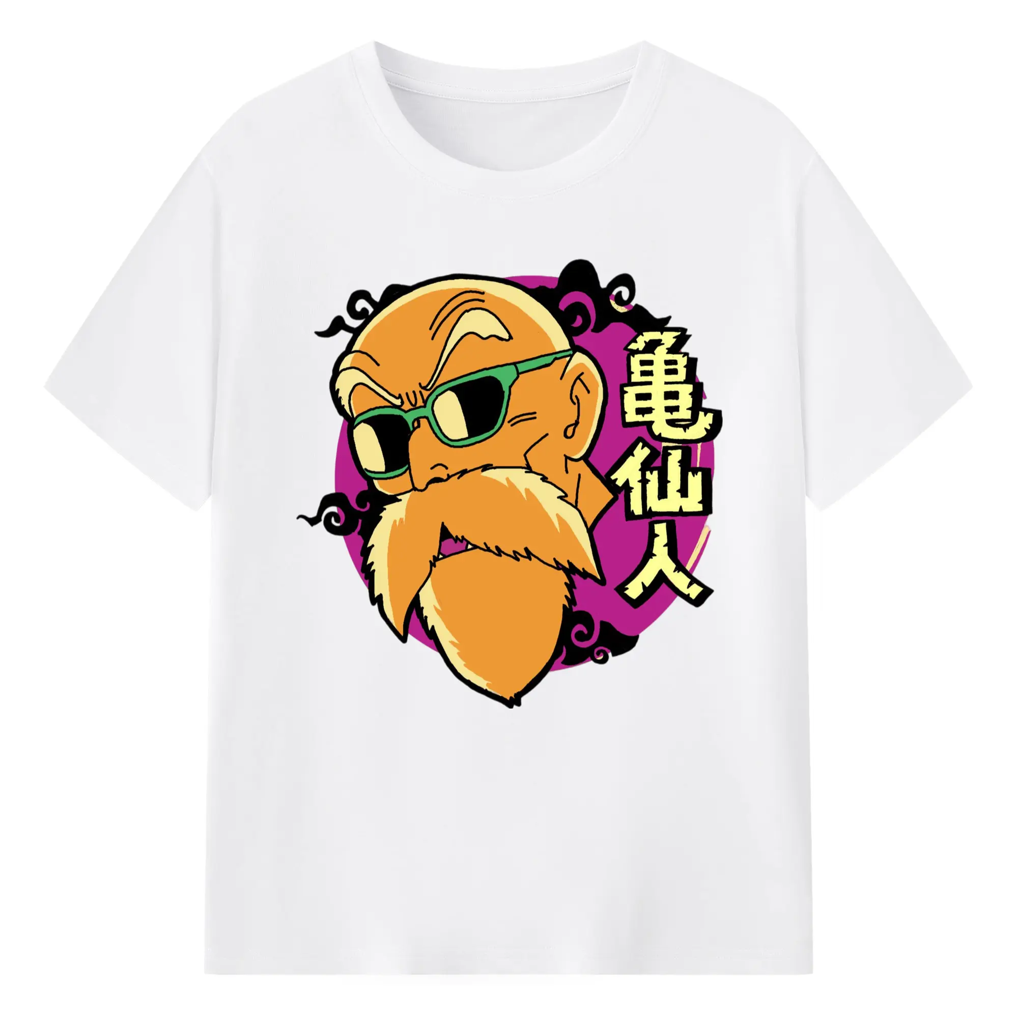 Men's Dragon Ball Master Roshi T-Shirt - 180g Cotton T-Shirt With Front Heat Transfer Print – Soft, Lightweight, Fitted Design – Comfortable Casual Wear For Sports & Everyday Use