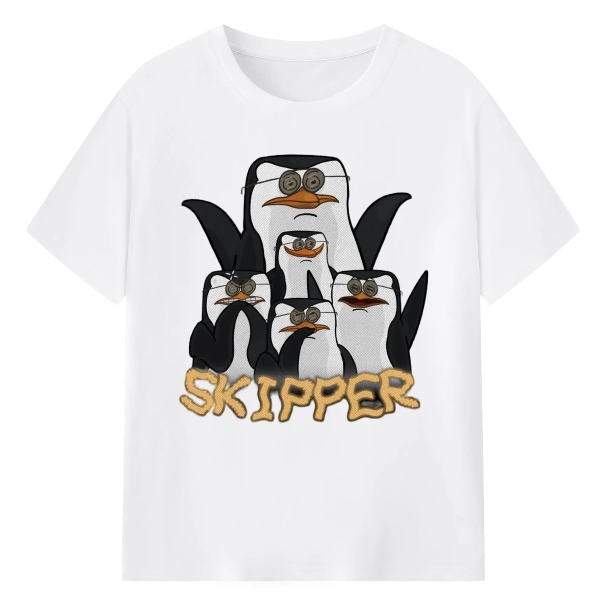 Penguins of madagascar tee shirts​ - 180g Cotton T-Shirt With Front Heat Transfer Print – Soft, Lightweight, Fitted Design – Comfortable Casual Wear For Sports & Everyday Use