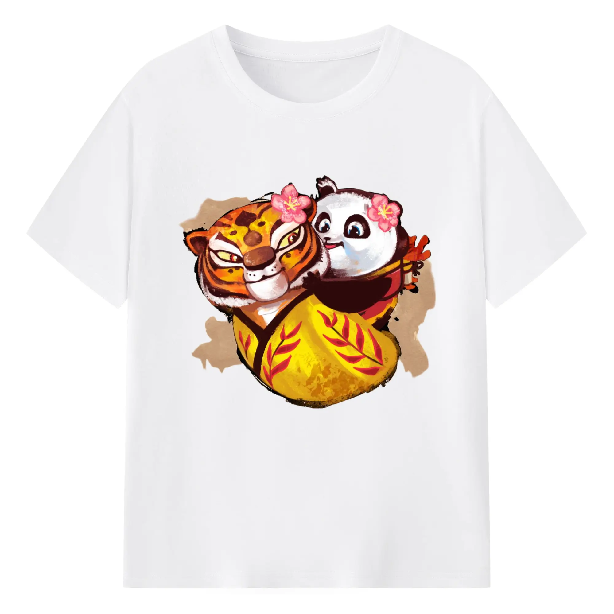 Tigress Kung Fu Panda graphic Shirt - 180g Cotton T-Shirt With Front Heat Transfer Print – Soft, Lightweight, Fitted Design – Comfortable Casual Wear For Sports & Everyday Use