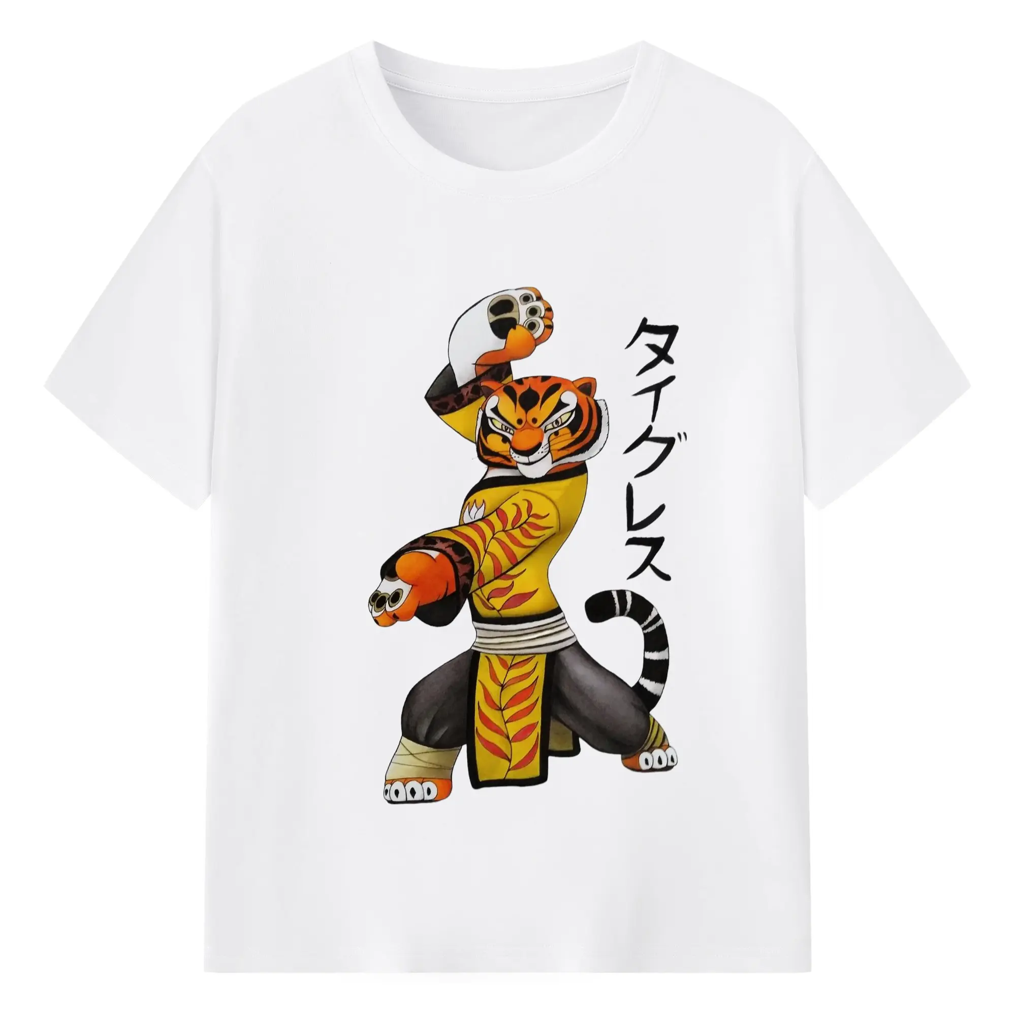 Tigress Kung Fu Panda tee - 180g Cotton T-Shirt With Front Heat Transfer Print – Soft, Lightweight, Fitted Design – Comfortable Casual Wear For Sports & Everyday Use