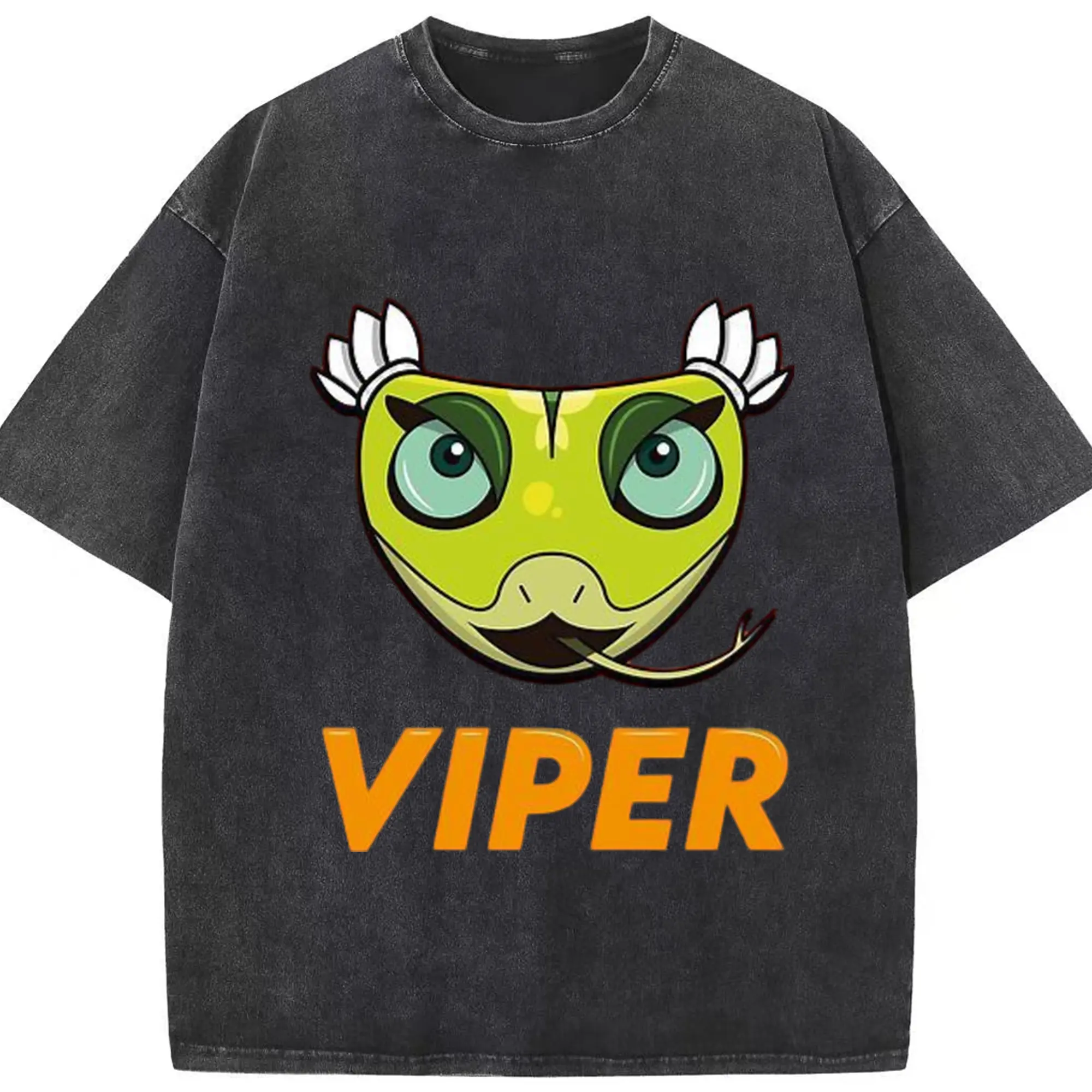 Kung Fu Panda ‌Viper‌ shir - Washed Vintage Look 230g Cotton Oversized T-Shirt With Front Heat Transfer Print – Soft, Lightweight, Stylish Fit – Comfortable Casual Wear For Sports & Everyday Use