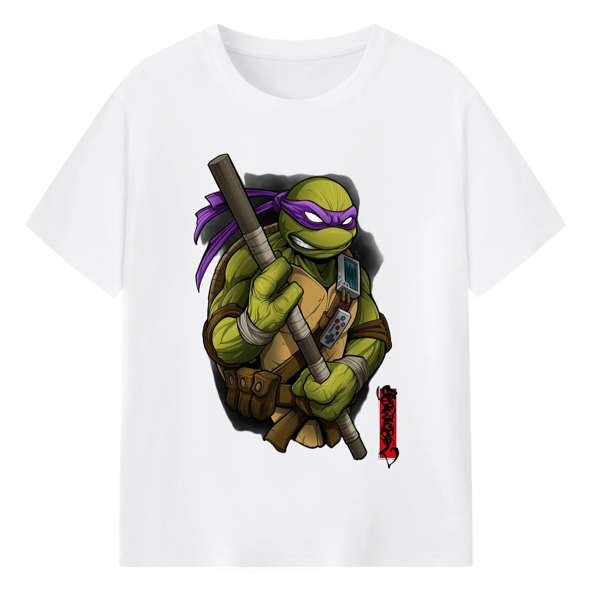 Teenage Mutant Ninja Turtles Donatello  T-Shirt - 180g Cotton T-Shirt With Front Heat Transfer Print – Soft, Lightweight, Fitted Design – Comfortable Casual Wear For Sports & Everyday Use