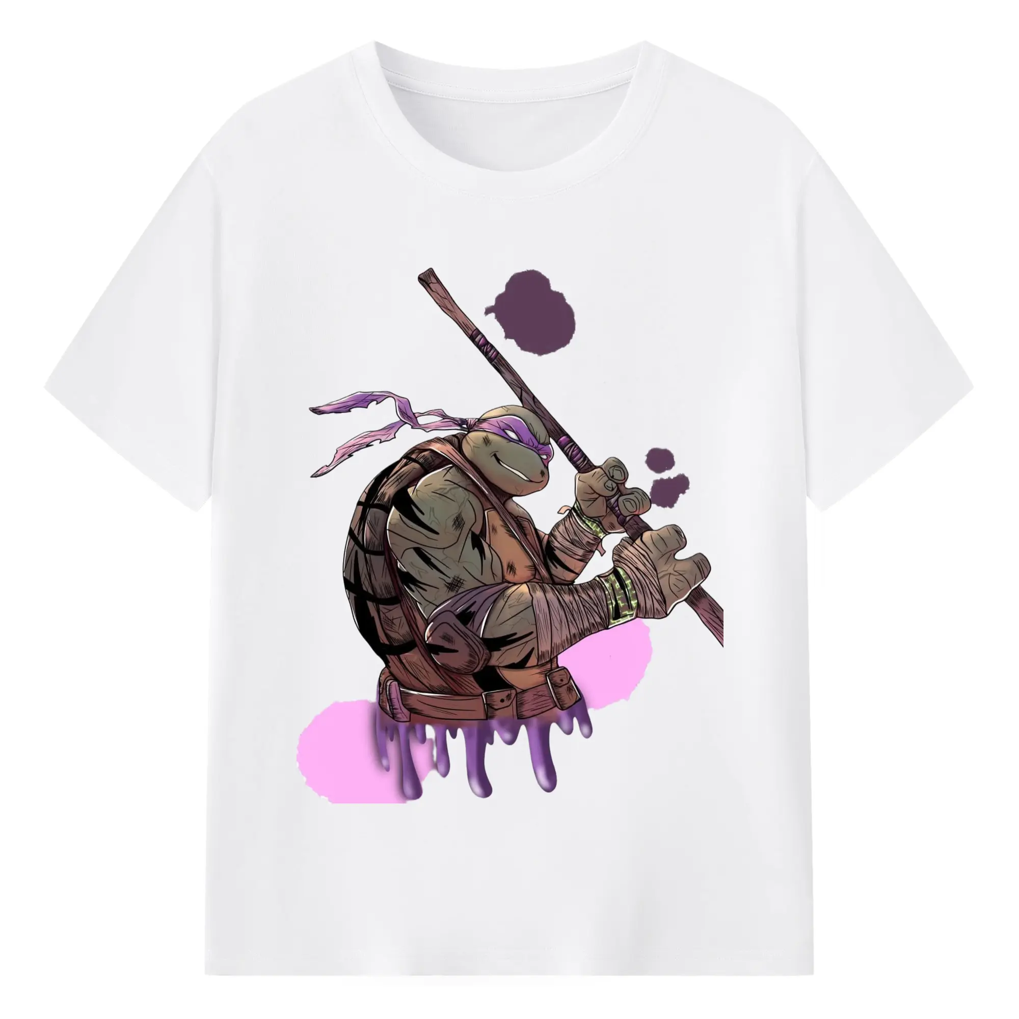 Teenage Mutant Ninja Turtles Donatello shirt - 180g Cotton T-Shirt With Front Heat Transfer Print – Soft, Lightweight, Fitted Design – Comfortable Casual Wear For Sports & Everyday Use