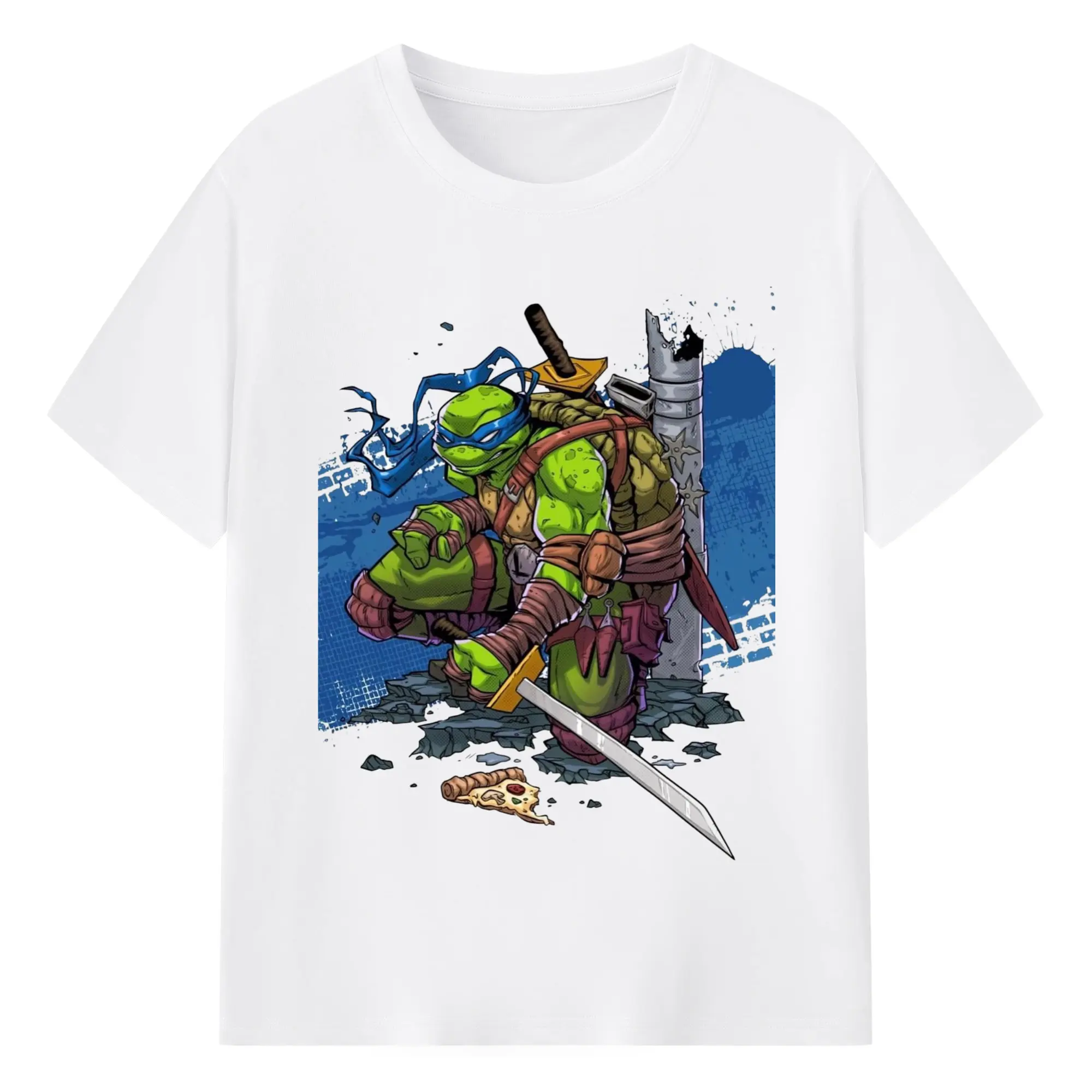 Teenage Mutant Ninja Turtles Leonardo graphic T-Shirt - 180g Cotton T-Shirt With Front Heat Transfer Print – Soft, Lightweight, Fitted Design – Comfortable Casual Wear For Sports & Everyday Use