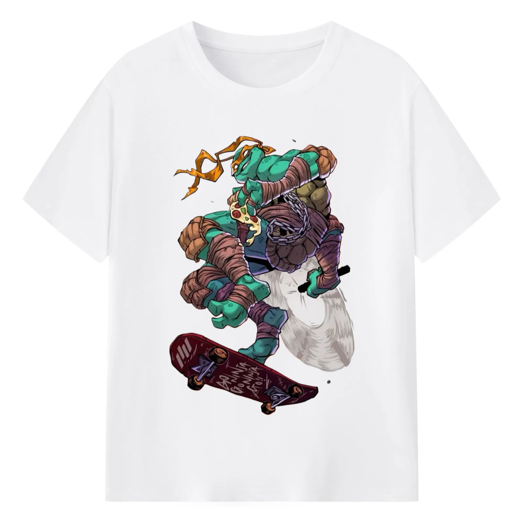 Teenage Mutant Ninja Turtles Michelangelo tee - 180g Cotton T-Shirt With Front Heat Transfer Print – Soft, Lightweight, Fitted Design – Comfortable Casual Wear For Sports & Everyday Use