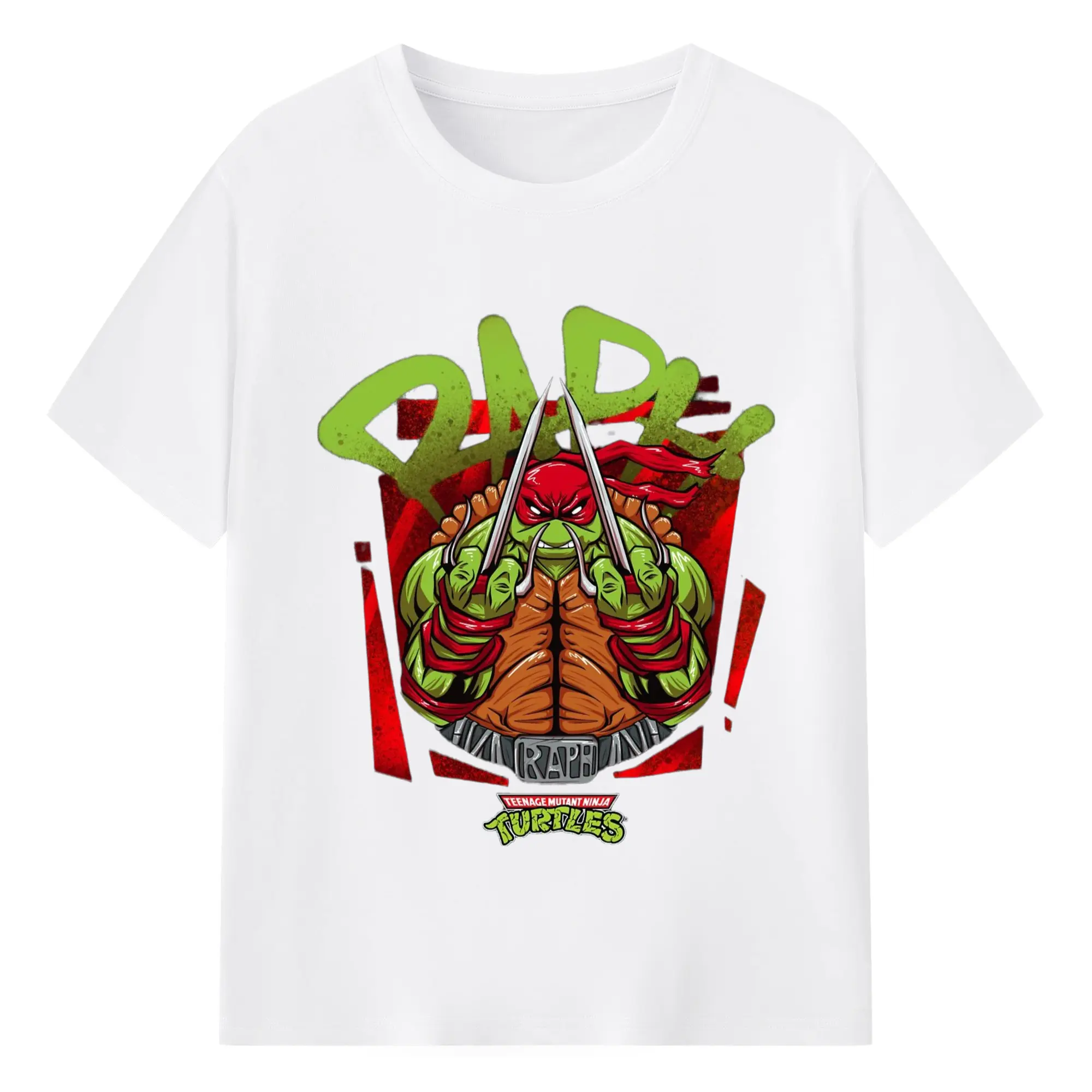 Men's Teenage Mutant Ninja Turtles Raphael T-Shirt - 180g Cotton T-Shirt With Front Heat Transfer Print – Soft, Lightweight, Fitted Design – Comfortable Casual Wear For Sports & Everyday Use
