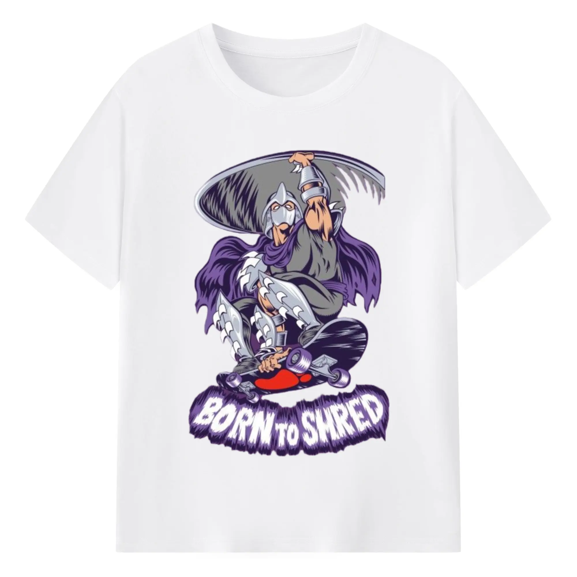 Teenage Mutant Ninja Turtles Shredder cartoon T-Shirt - 180g Cotton T-Shirt With Front Heat Transfer Print – Soft, Lightweight, Fitted Design – Comfortable Casual Wear For Sports & Everyday Use