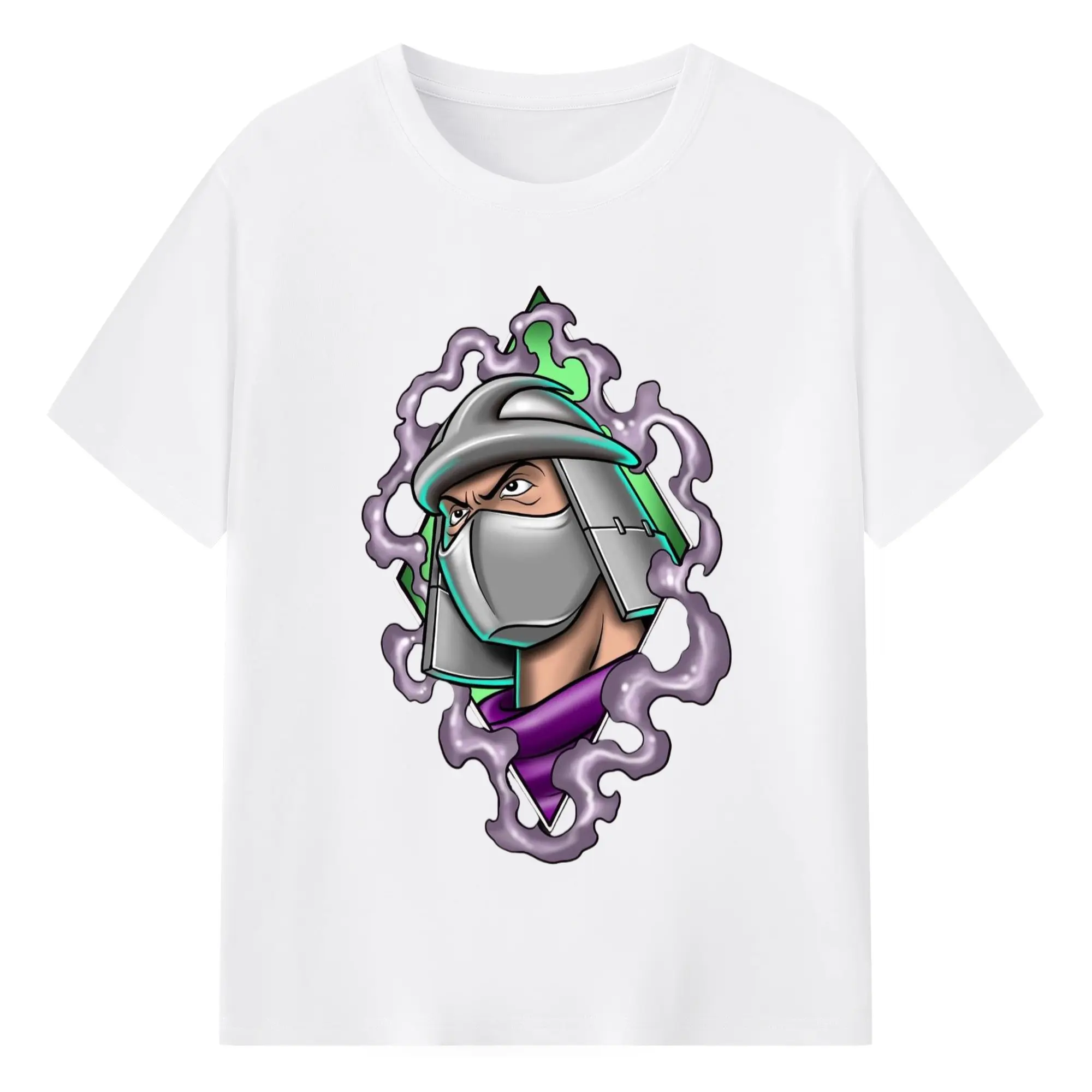 Teenage Mutant Ninja Turtles Shredder face T-Shirt - 180g Cotton T-Shirt With Front Heat Transfer Print – Soft, Lightweight, Fitted Design – Comfortable Casual Wear For Sports & Everyday Use