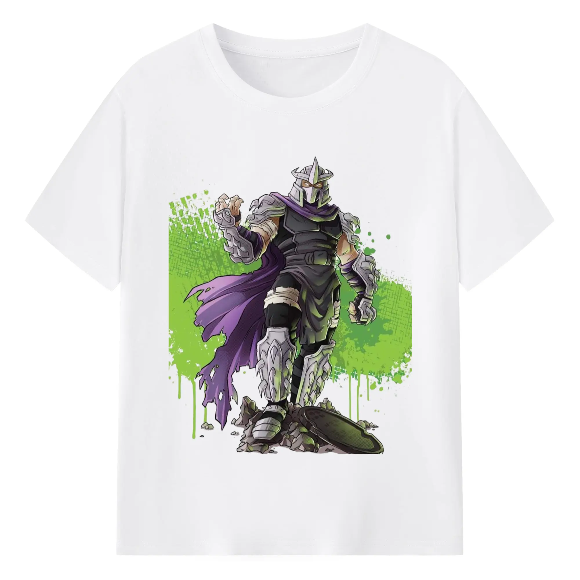 Teenage Mutant Ninja Turtles Shredder graphic shirt - 180g Cotton T-Shirt With Front Heat Transfer Print – Soft, Lightweight, Fitted Design – Comfortable Casual Wear For Sports & Everyday Use