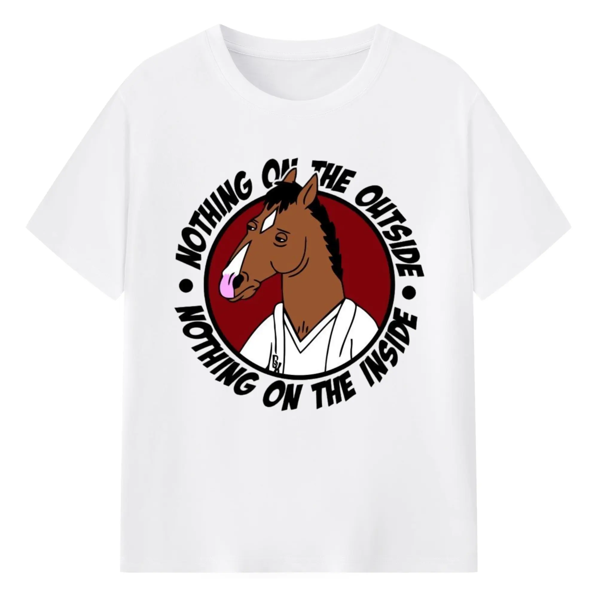Bojack horseman graphic shirt​ - 180g Cotton T-Shirt With Front Heat Transfer Print – Soft, Lightweight, Fitted Design – Comfortable Casual Wear For Sports & Everyday Use