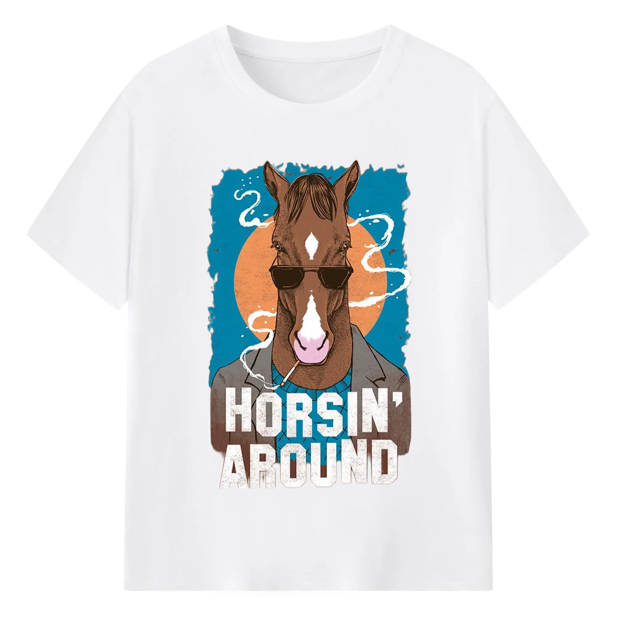 Bojack horseman tee shirt - 180g Cotton T-Shirt With Front Heat Transfer Print – Soft, Lightweight, Fitted Design – Comfortable Casual Wear For Sports & Everyday Use