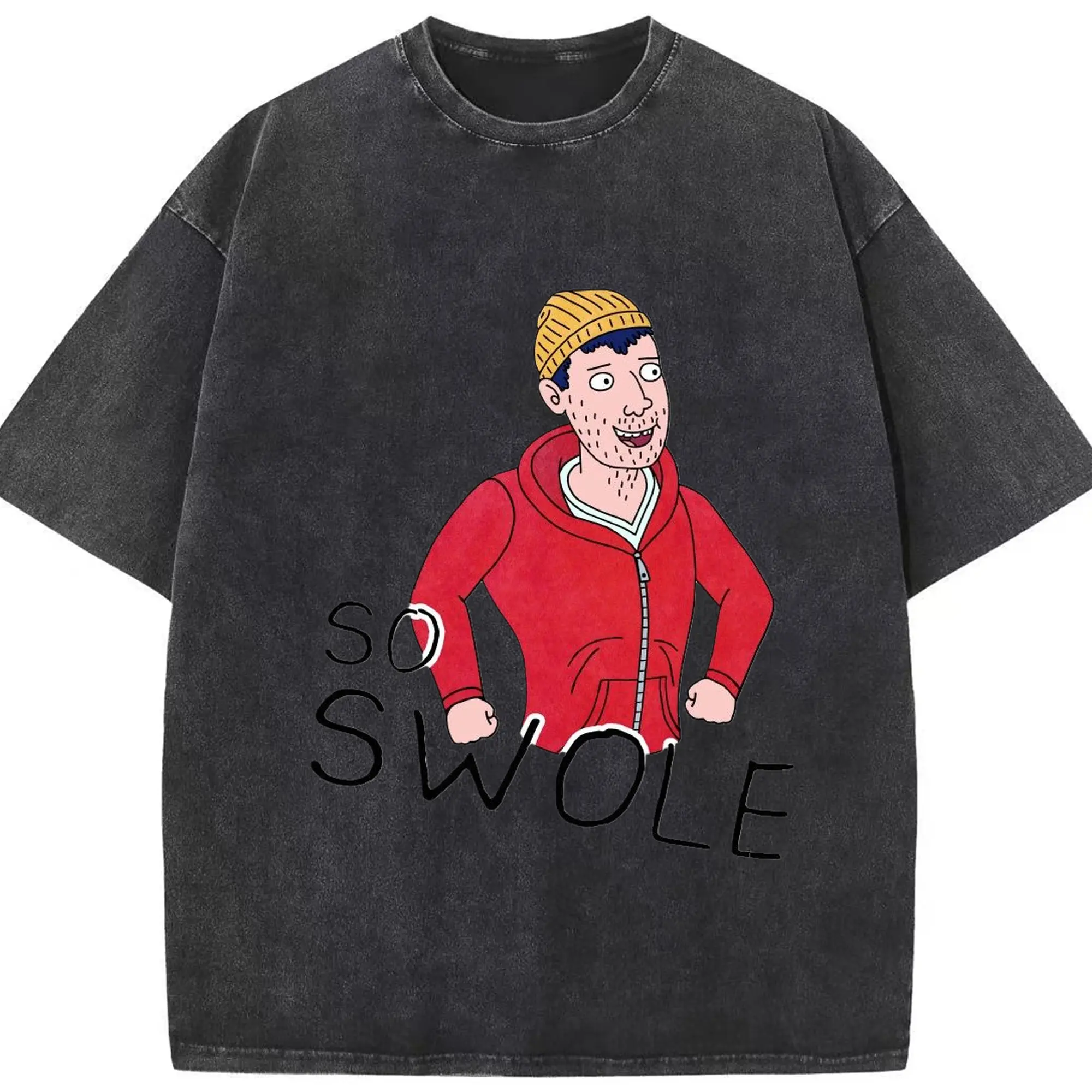 865ab4b4648a99be94874a7055831590_美图抠图20251001 - Washed Vintage Look 230g Cotton Oversized T-Shirt With Front Heat Transfer Print – Soft, Lightweight, Stylish Fit – Comfortable Casual Wear For Sports & Everyday Use