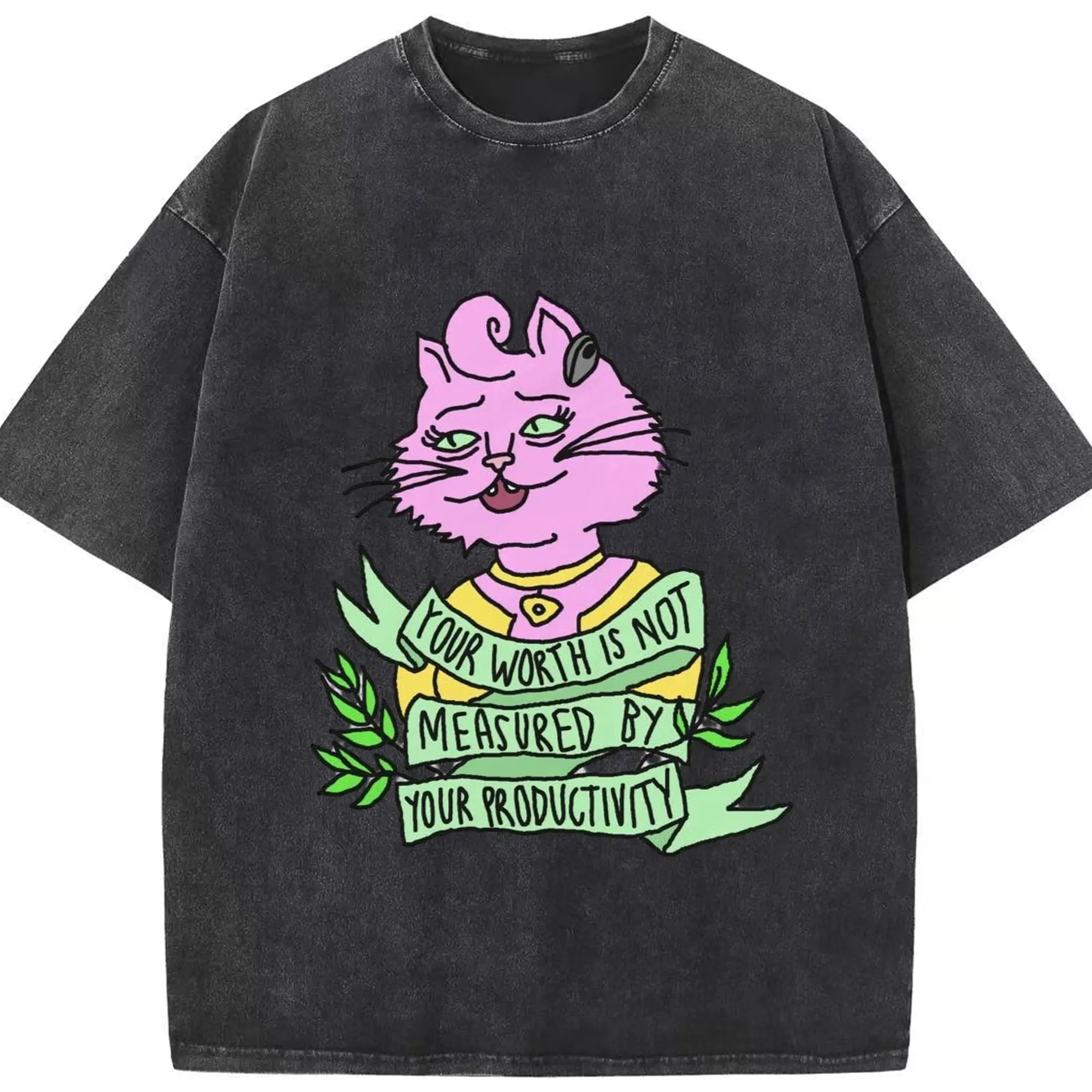 Princess Carolyn Bojack Horseman Classic T-Shirt - Washed Vintage Look 230g Cotton Oversized T-Shirt With Front Heat Transfer Print – Soft, Lightweight, Stylish Fit – Comfortable Casual Wear For Sports & Everyday Use