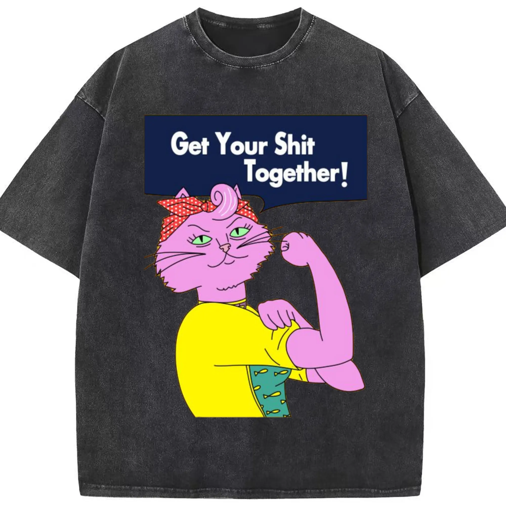 Princess Carolyn Kids T-shirt - Washed Vintage Look 230g Cotton Oversized T-Shirt With Front Heat Transfer Print – Soft, Lightweight, Stylish Fit – Comfortable Casual Wear For Sports & Everyday Use